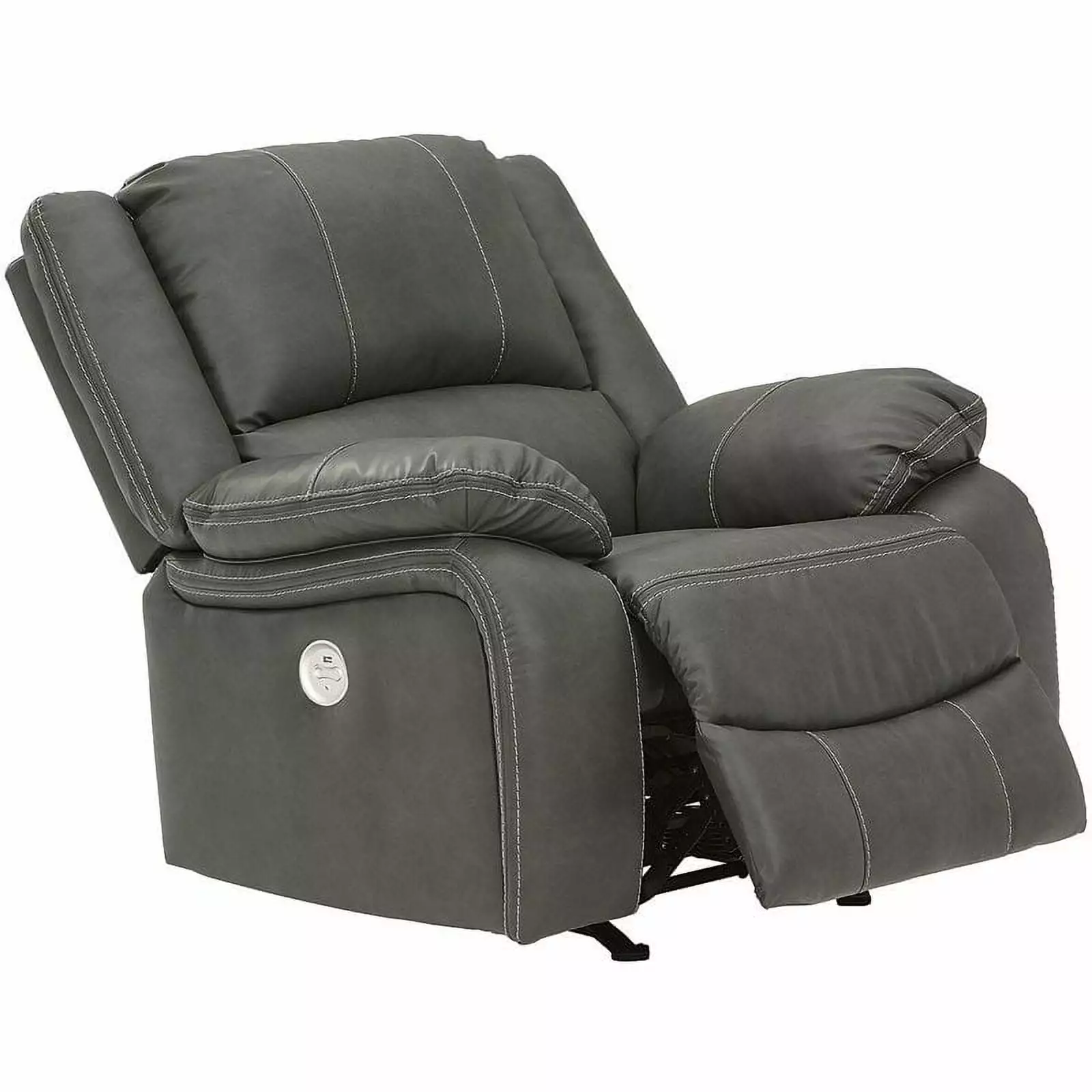 Bowery Hill Contemporary Vinyl Power Rocker Recliner Gray - Modern and Durable