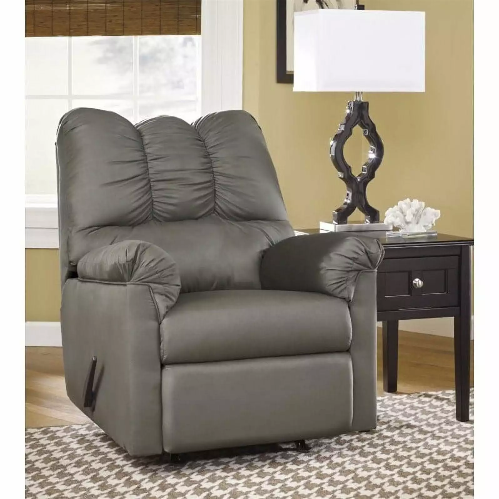 Bowery Hill Modern Fabric Rocker Recliner Cobblestone Gray