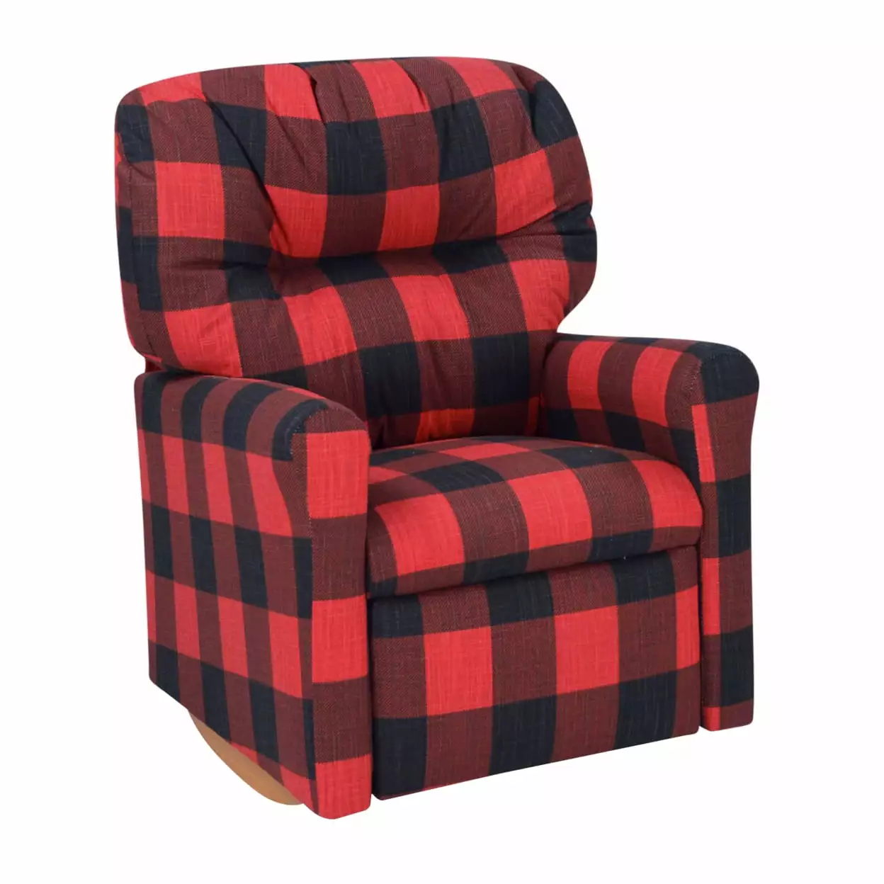 Dozydotes Contemporary Rocker Recliner Buffalo Check Pattern