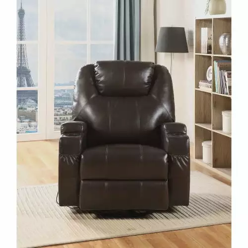 Goldmeet ACME Waterlily Rocker Recliner Brown PU - Motion Recliner
