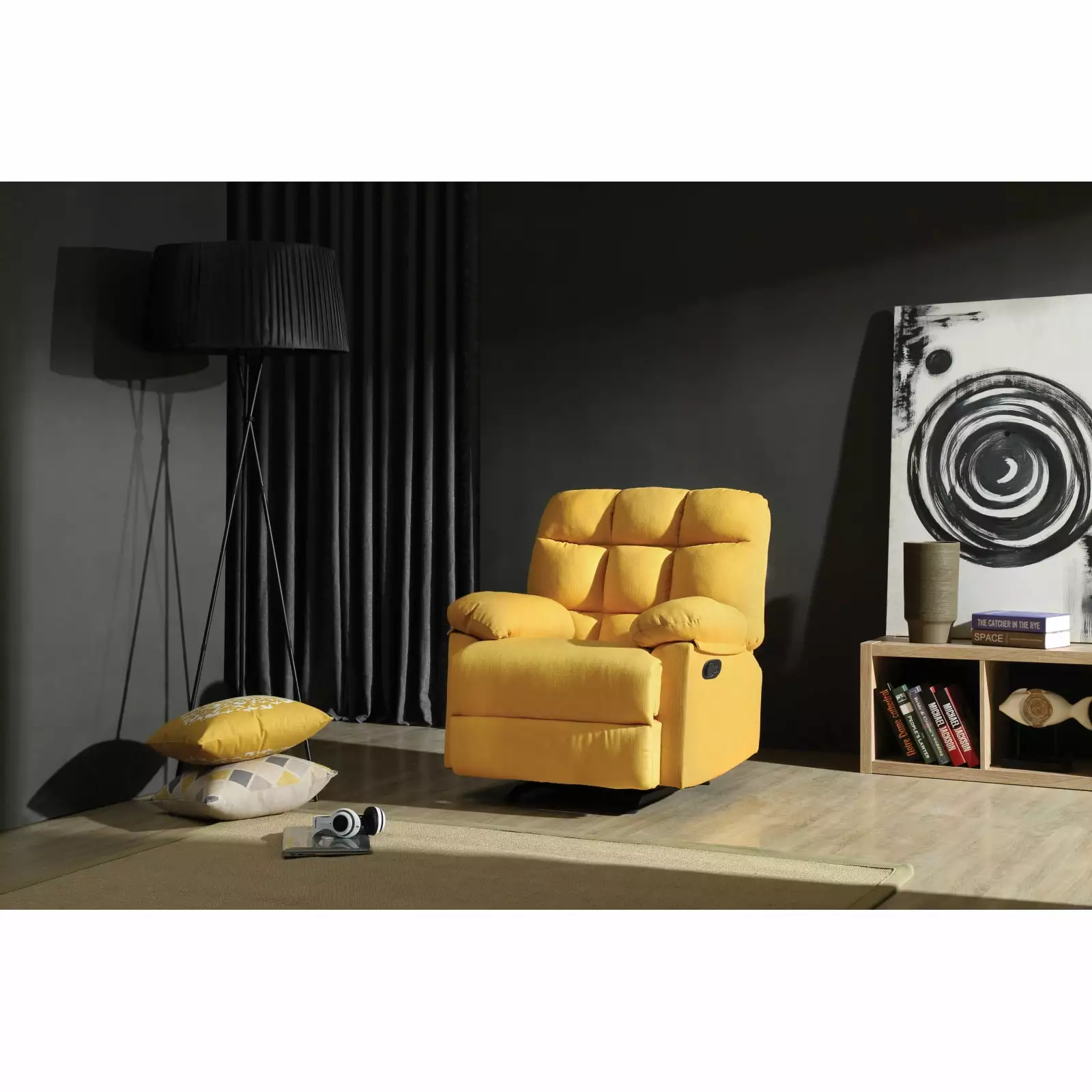 Miekor Furniture Cindy G551-RC Rocker Recliner Yellow Plush Seating Chair
