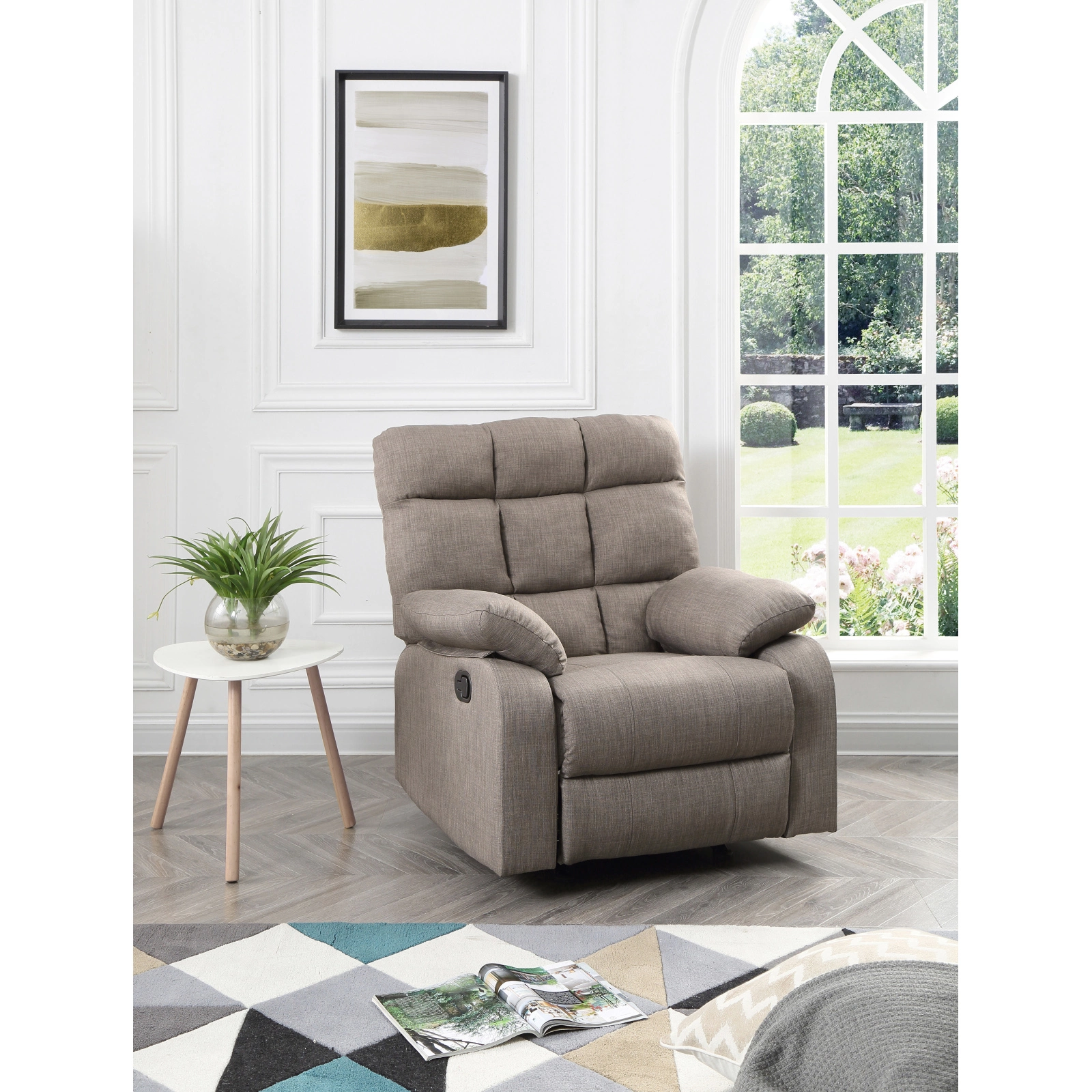 Miekor Furniture Cindy G555-RC Rocker Recliner Gray Comfortable Living Room Chair