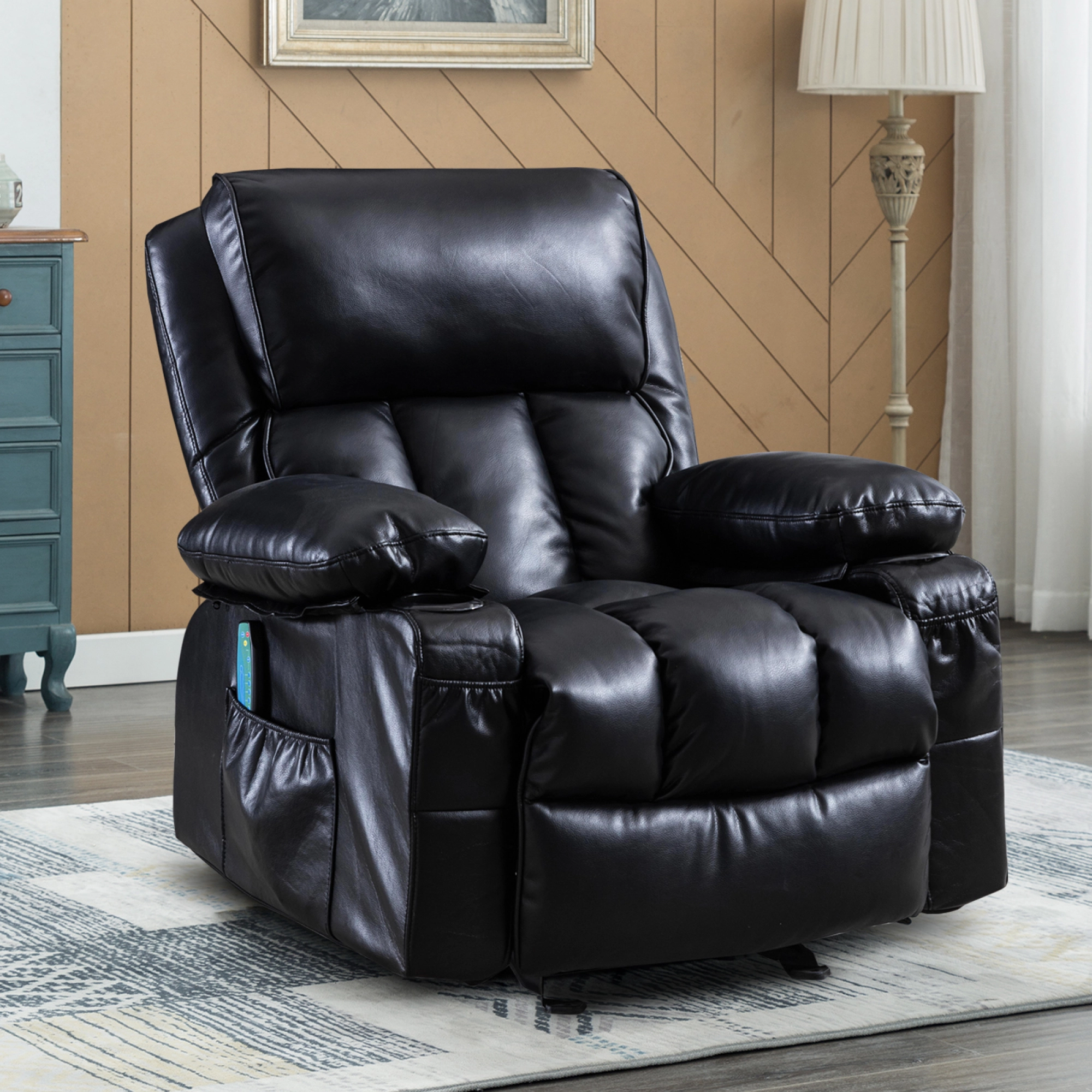 Recliner Chair Living Room Rocking Function and Side Pocket - Comfortable Rocker Recliner Miekor