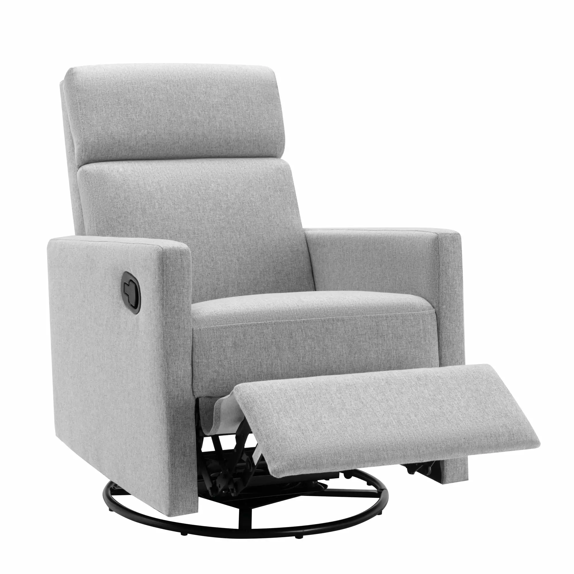 Wehilion Modern Upholstered Rocker Nursery Chair Glider Swivel Recliner Gray