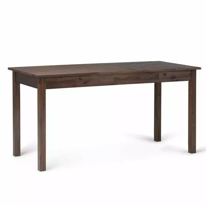 Simpli Home Monroe Computer Desk Distressed Charcoal Brown Rustic Home Office Table