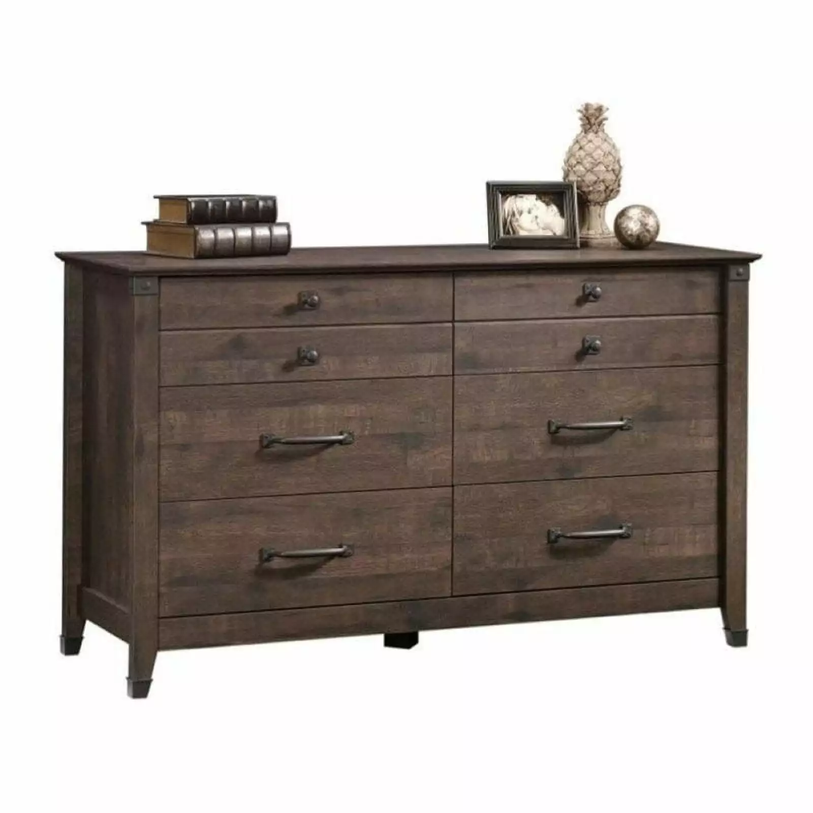 Pemberly Row Rustic 6 Drawer Double Bedroom Dresser Coffee Oak