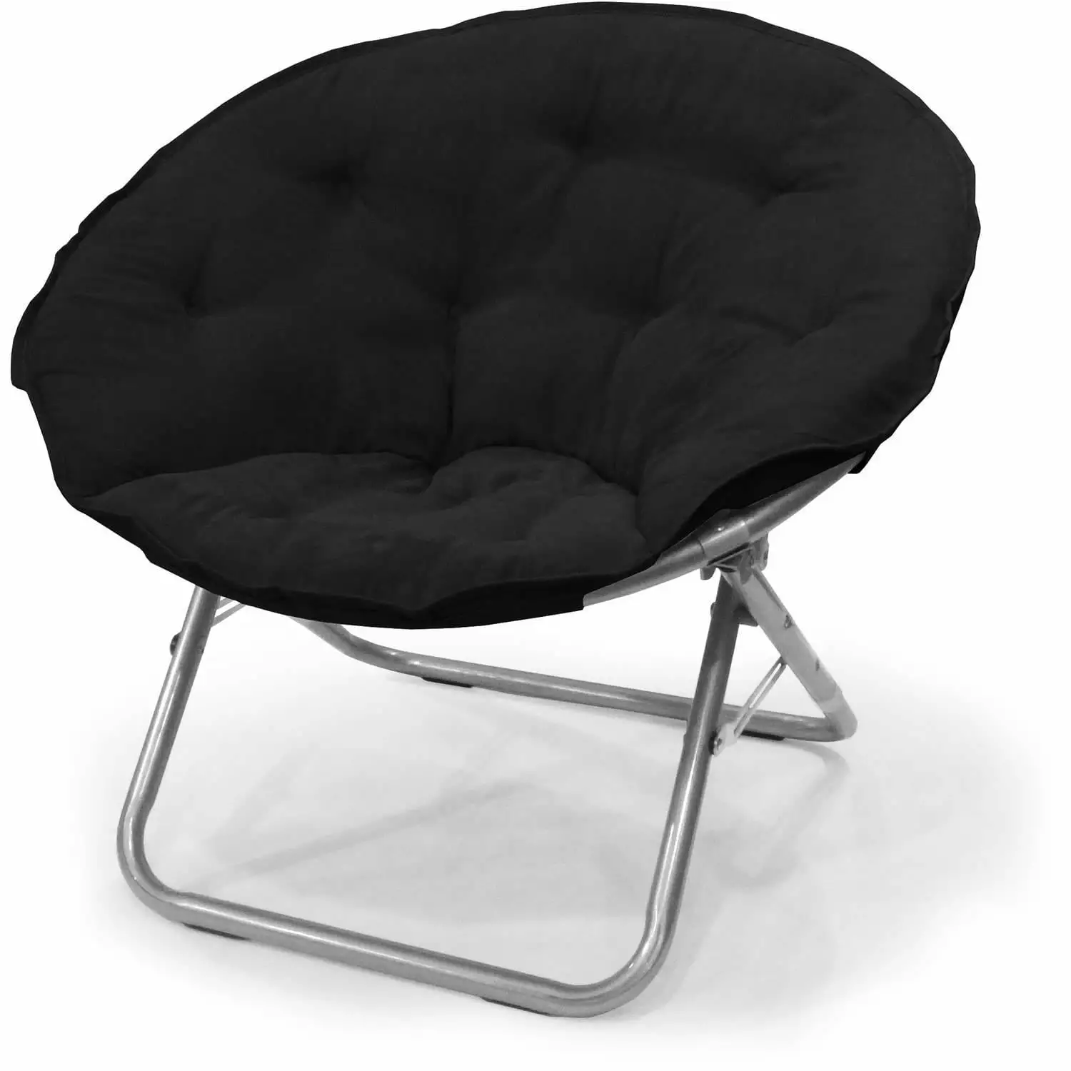 Mainstays Large Super Soft Microsuede 30 Adult Saucer Chair Black - Comfortable Lounge Chair Living Room, Bedroom, or Office