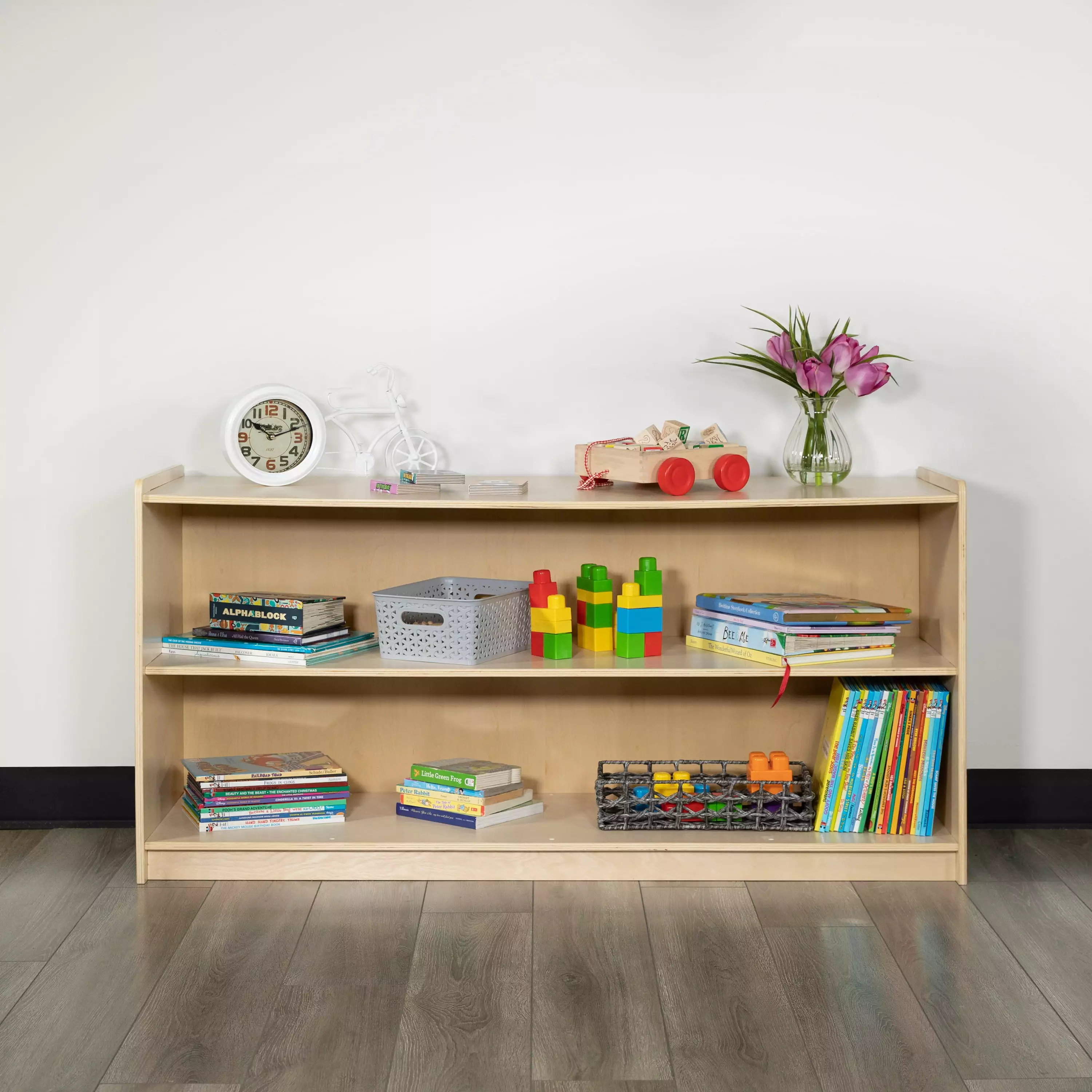 Emma + Oliver Wooden 2 Section School Classroom Storage Cabinet Commercial or Home Use EMMA   OLIVER