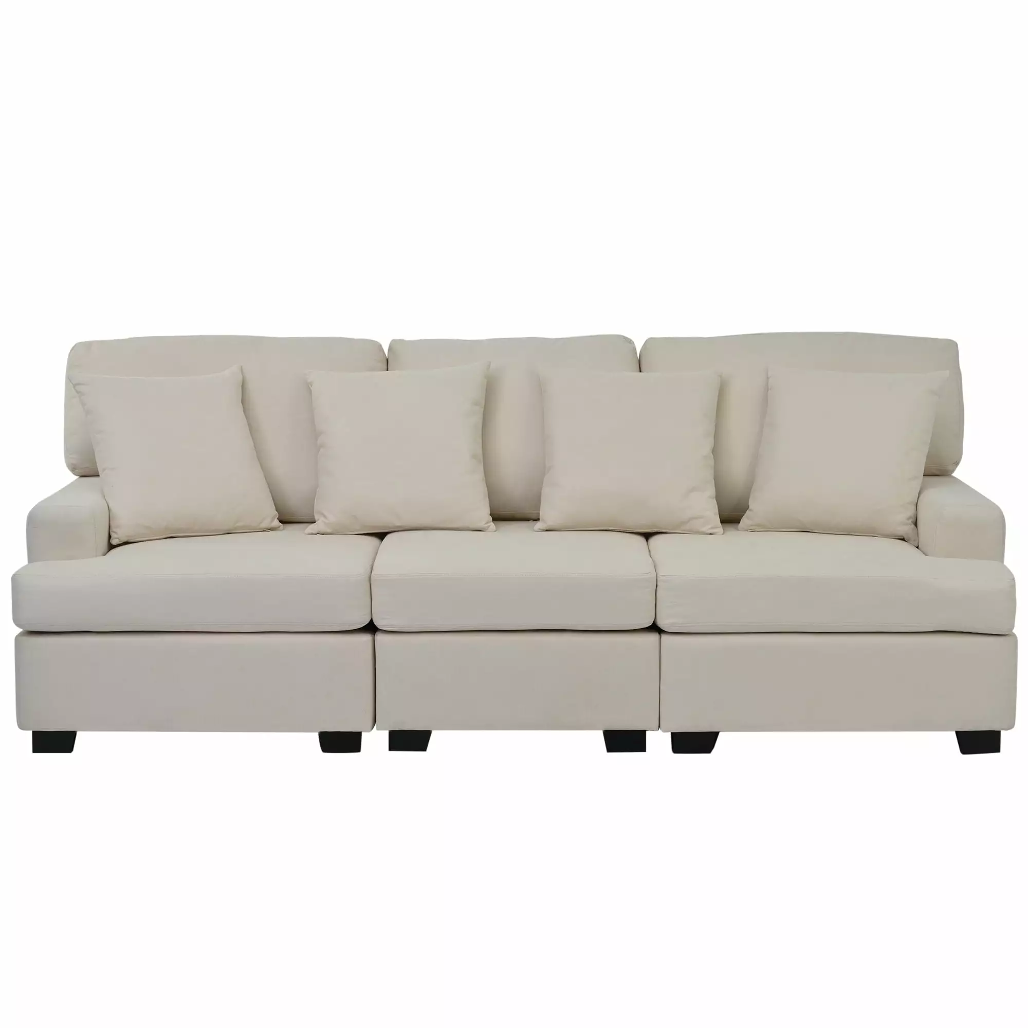 Andoer 3 Seat Sofa Removable Back and Seat Cushions 4 Comfortable Pillows