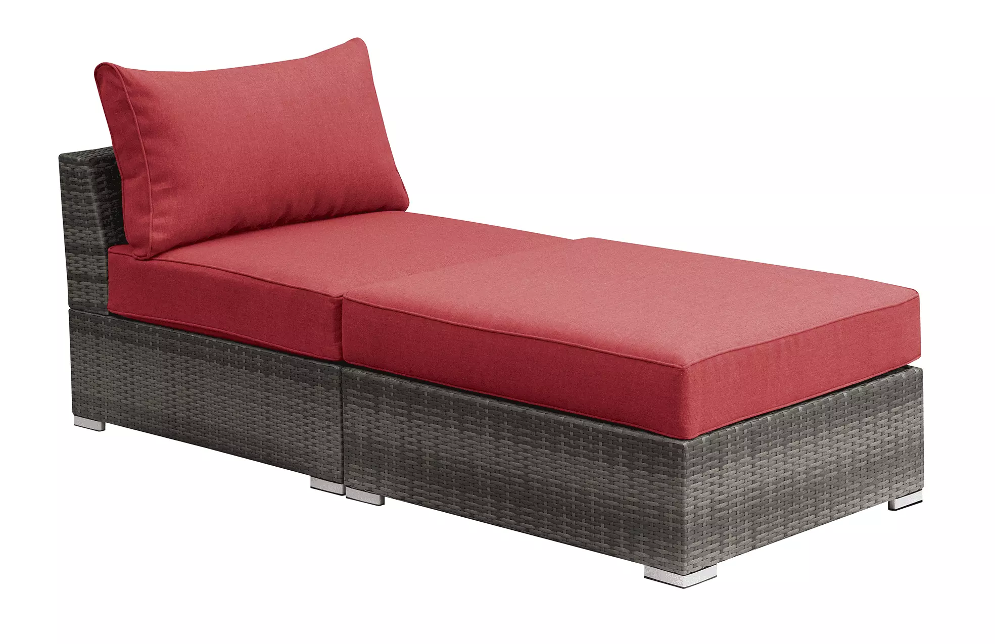 Modern Modular Sectional Sofa Set - 2 Piece Red Fabric Sofa Jamini