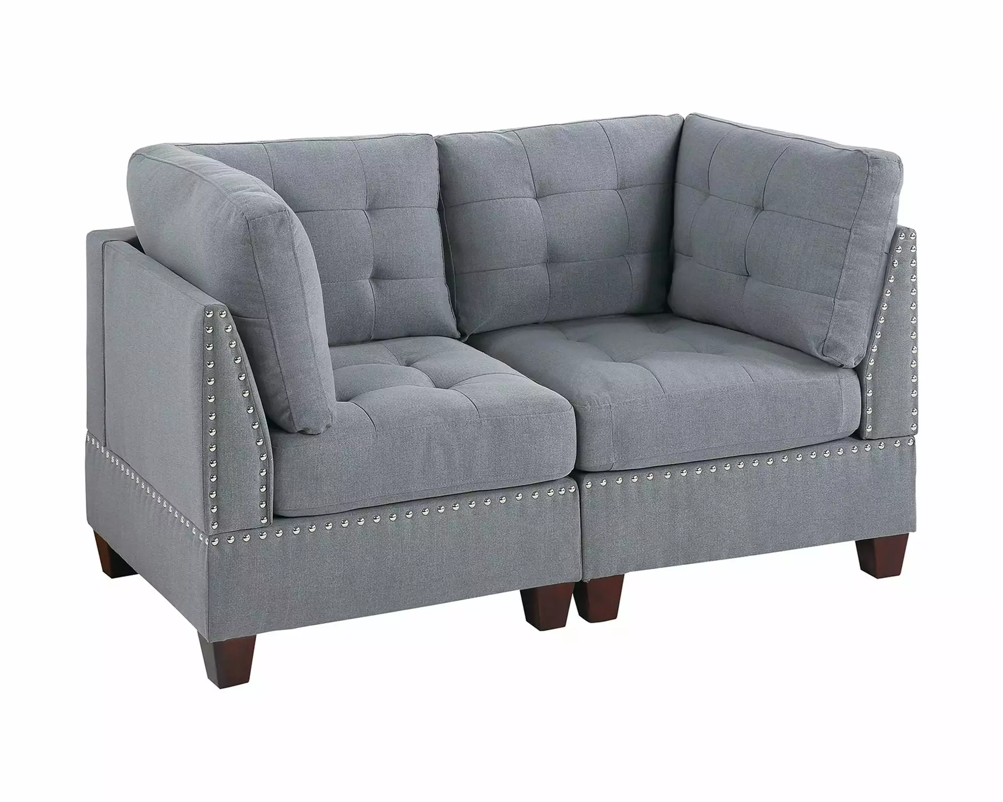 Modern Modular Sectional Sofa Set - 2 Piece Gray Jamini