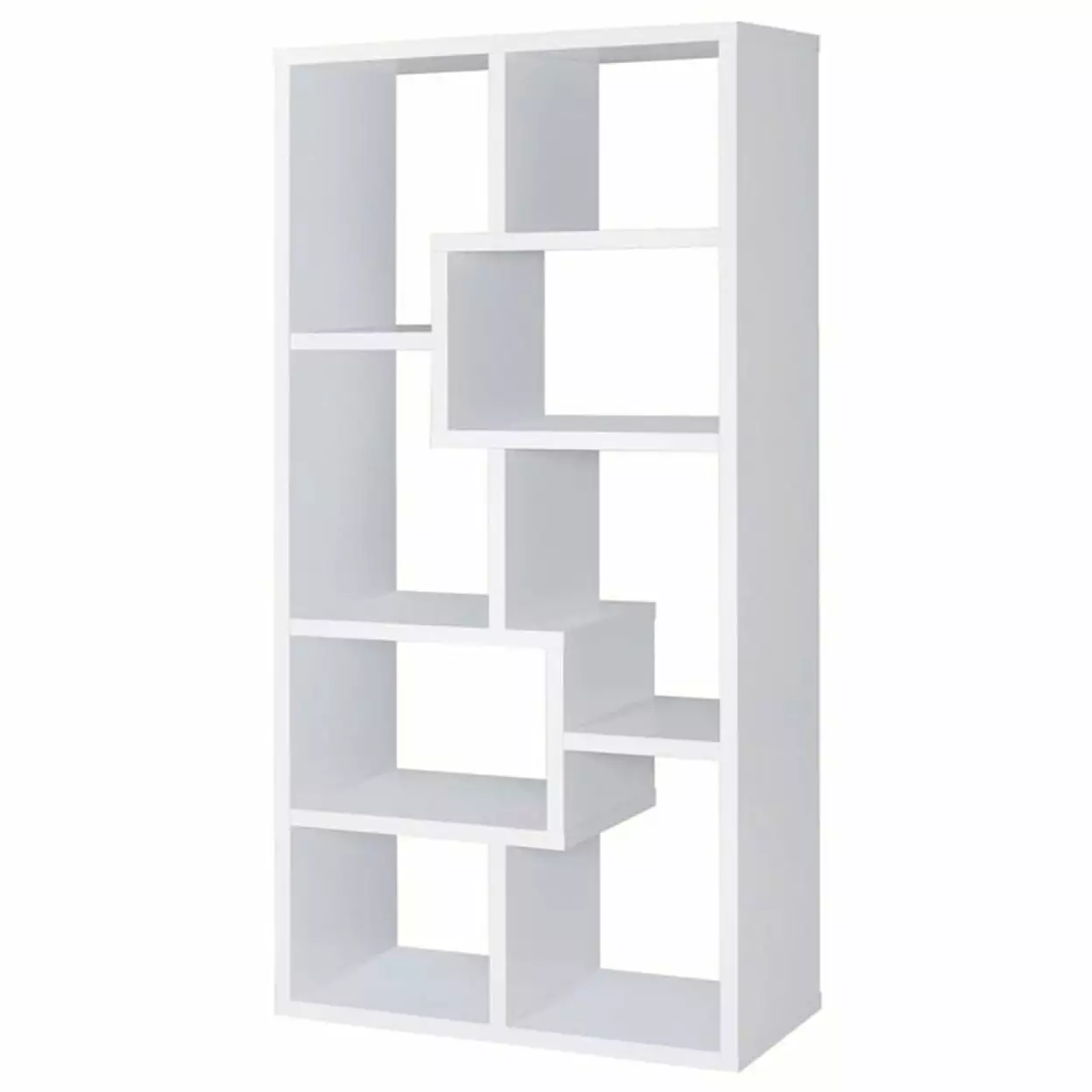 Coaster Company Interlocking 8 Shelf Wood White Bookcase Home Office