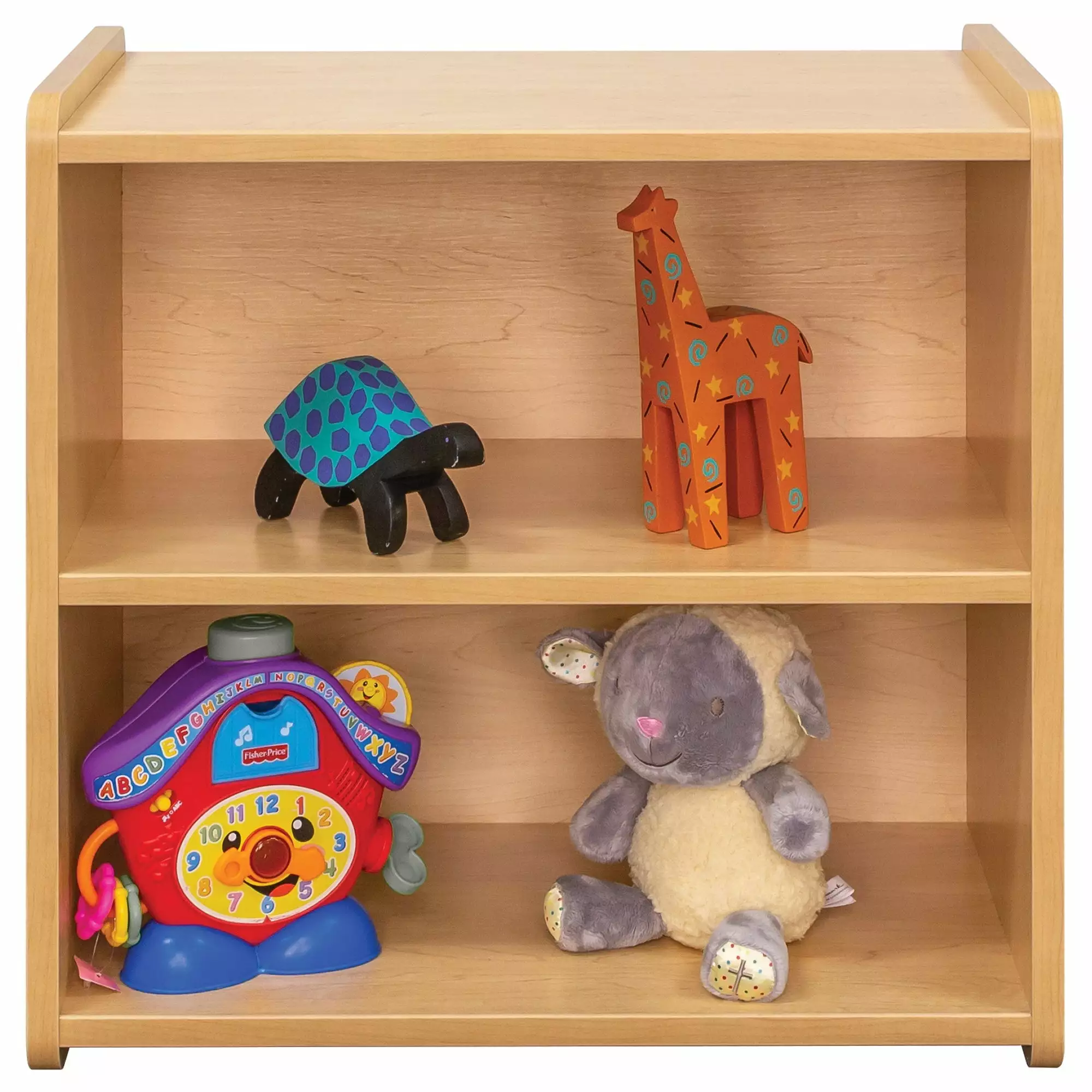Tot Mate Toddler 2 Tier Wooden Shelf Storage - Children's Furniture Maple