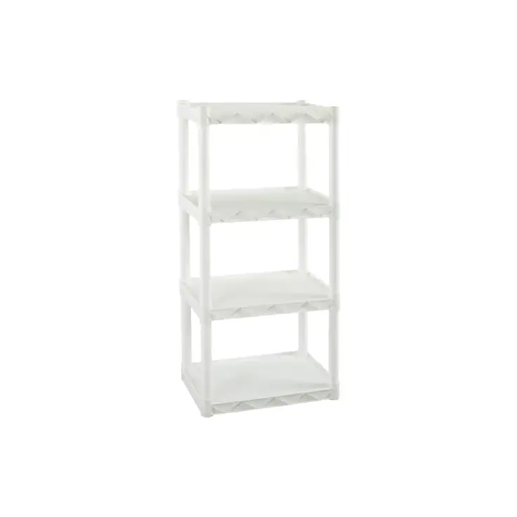 Gracious Living 91064-1C-96 Four Shelf Shelving Unit White Storage