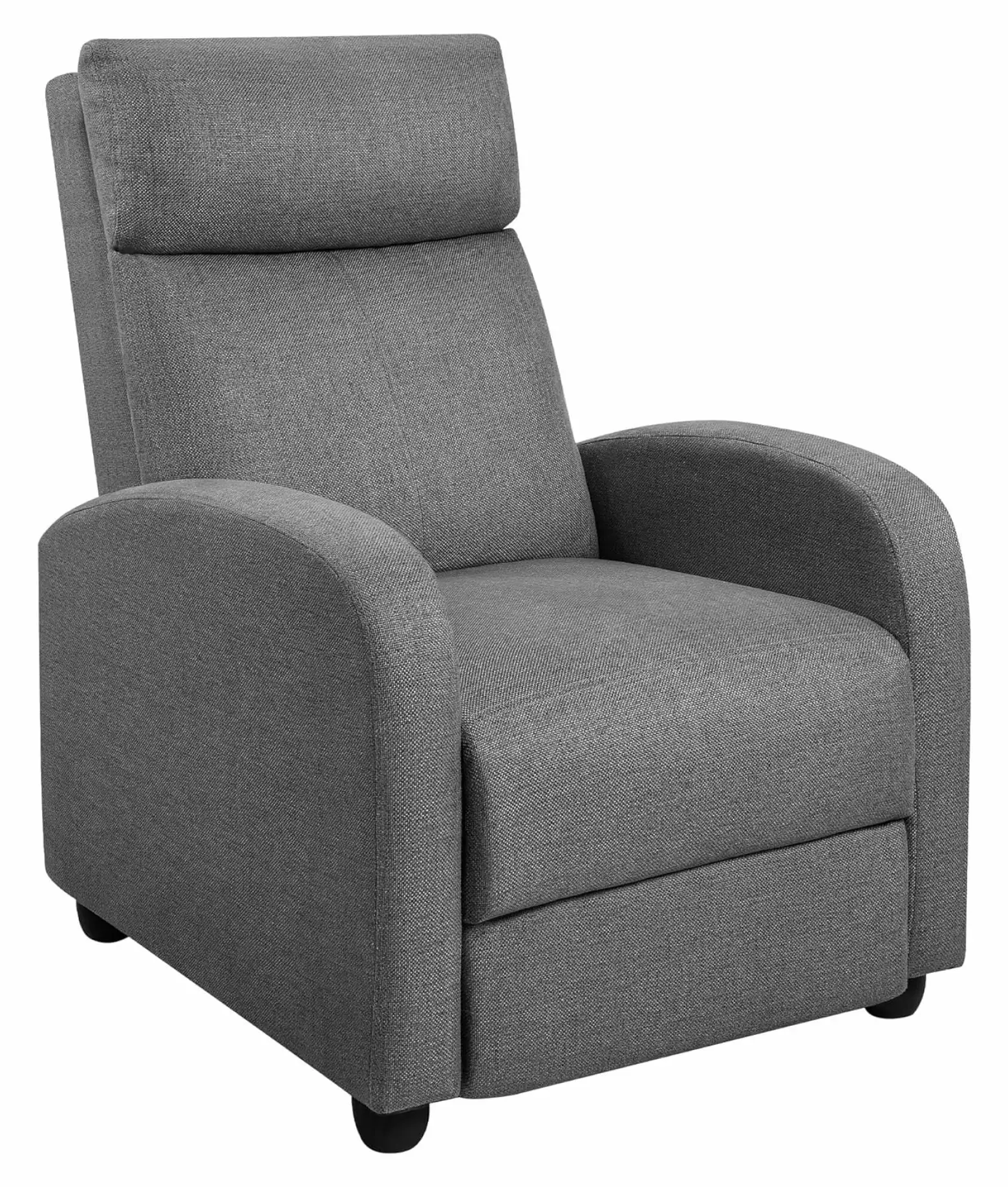 Adjustable Modern Recliner Chair - Thickened Sponge Seat Living Room, Home Theater - Dark Gray SkYifF
