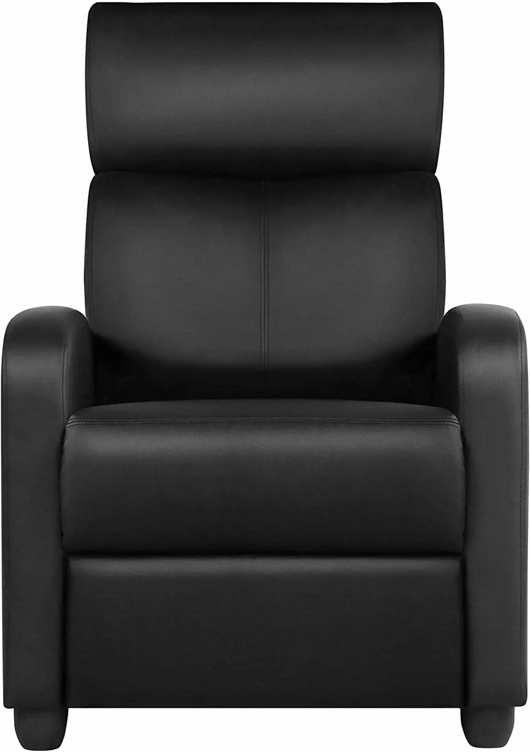 Yaheetech PU Leather Recliner Chair Pocket Spring Home Theater and Living Room Black