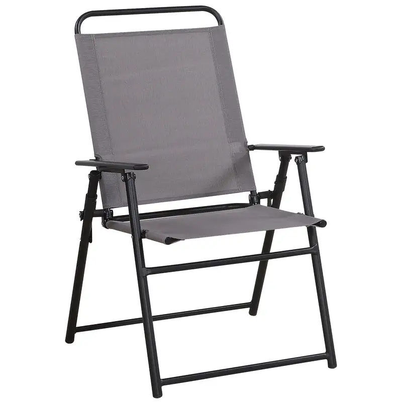 Living Accents Black Powder Coated Steel Frame Fabric Sling Chair 250 lb Capacity