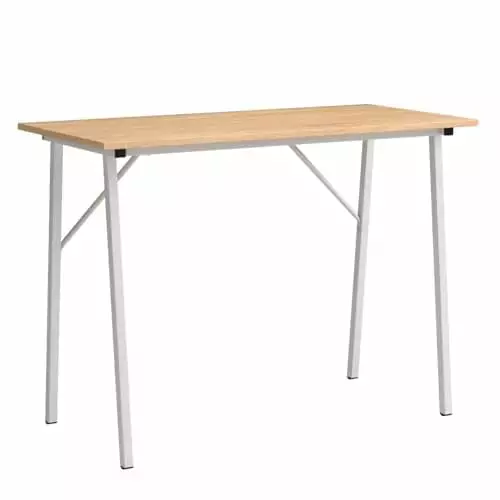 39.4 Inch Small Computer Desk Study Writing Table Home Office I Shaped Black Modern Desk my_brand