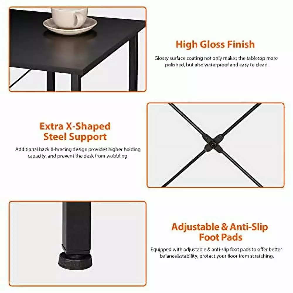 ZENY Small Computer Desk Storage Shelves 36 Inch Black TeviRoom