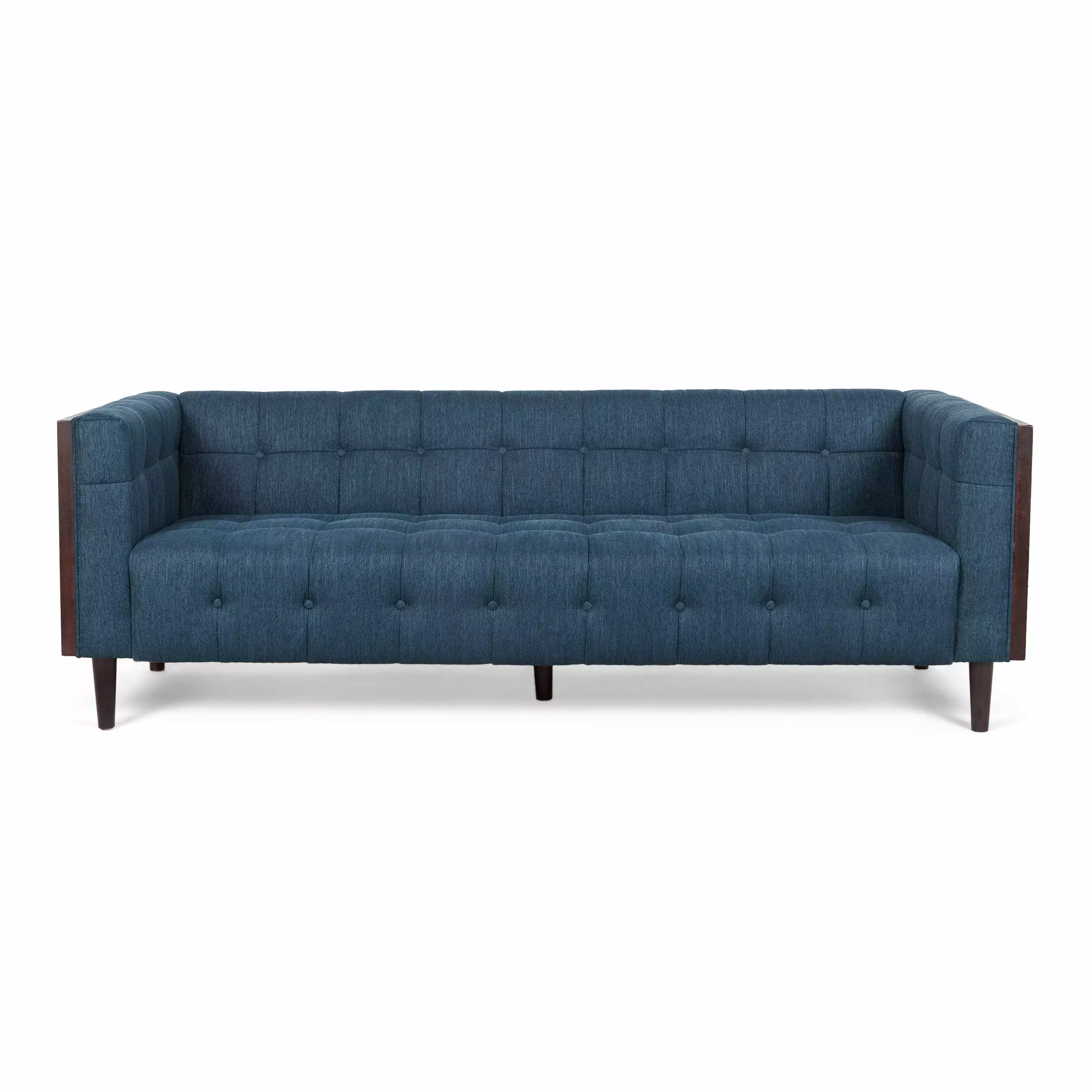3-Seater Sofa Navy Blue Fabric Jamini