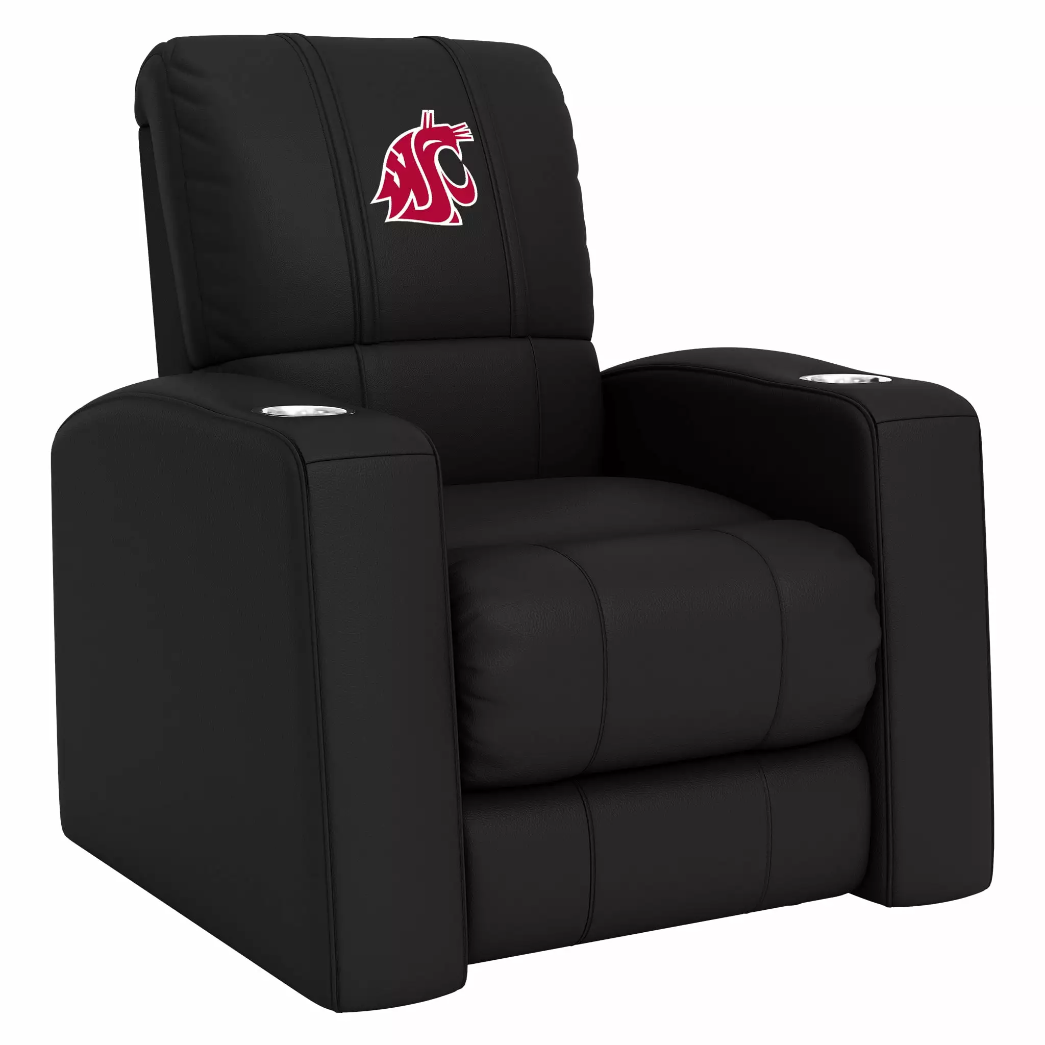 DreamSeat Relax Black Home Theater Recliner Embroidered Washington State Cougars Logo - Full Body Support