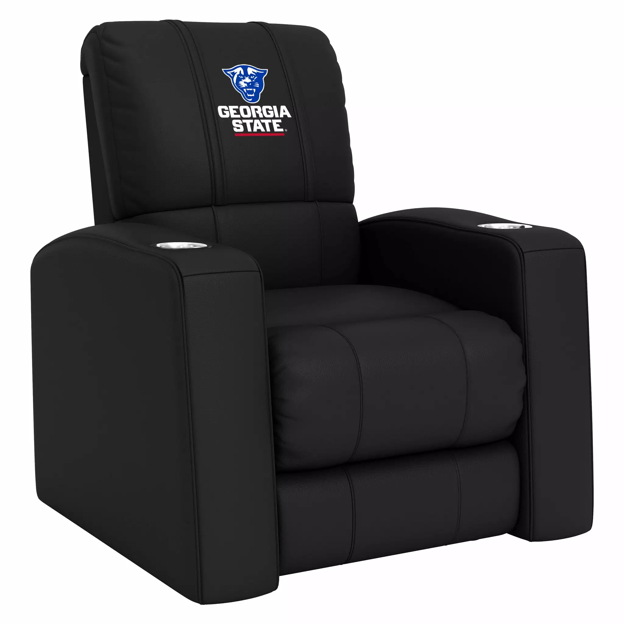 DreamSeat Relax Black Home Theater Recliner Embroidered Georgia State University Primary Logo - Full Body Support