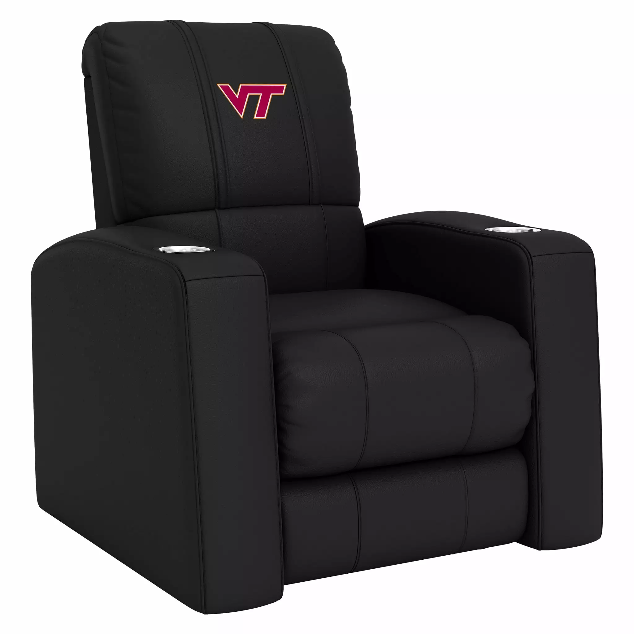 DreamSeat Relax Black Home Theater Recliner Virginia Tech Hokies Logo Full Body Support