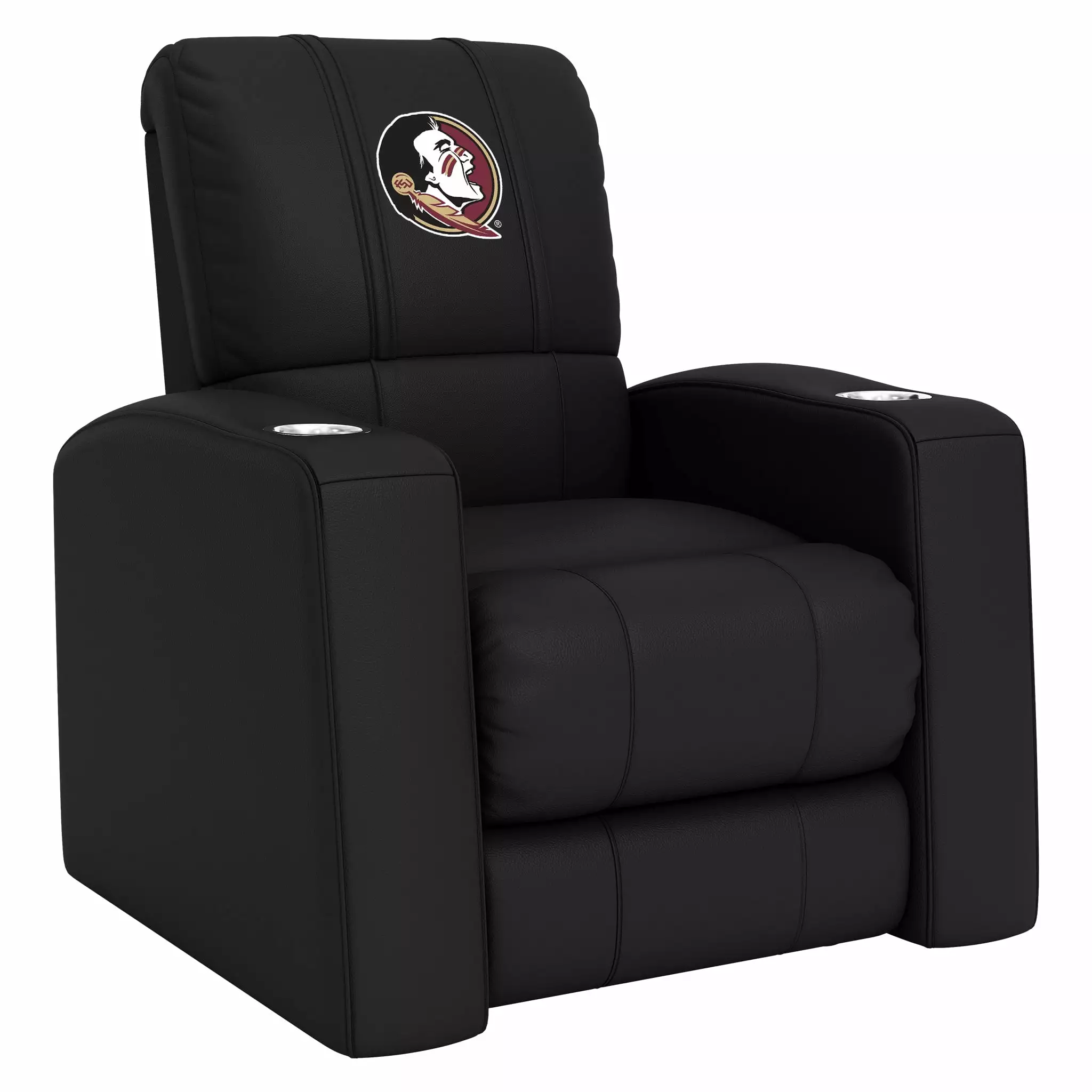DreamSeat Relax Black Home Theater Recliner Embroidered Florida State Seminoles Logo Panel Full Body Support