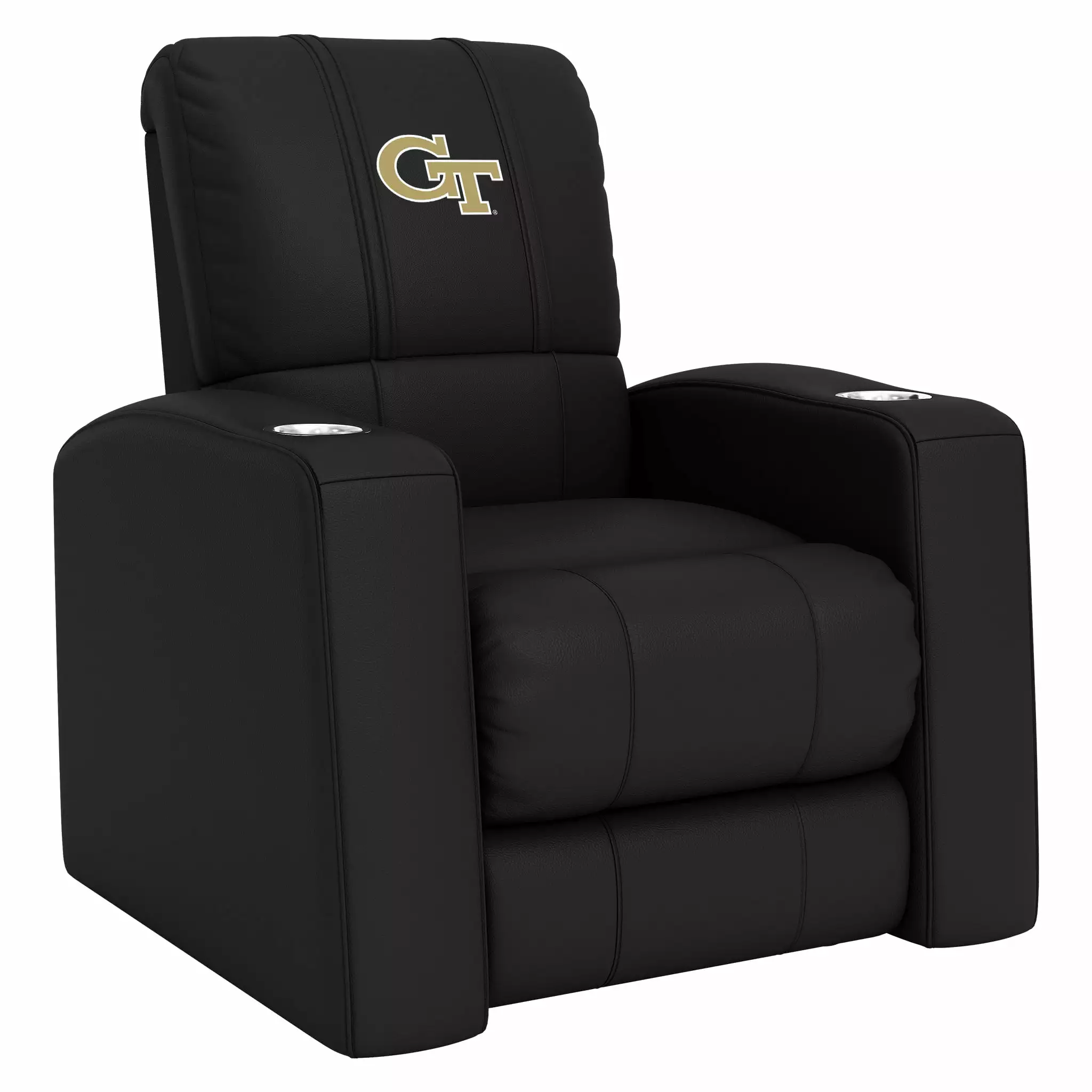 DreamSeat Relax Black Home Theater Recliner Embroidered Georgia Tech Yellow Jackets Block GT Logo Full Body Support
