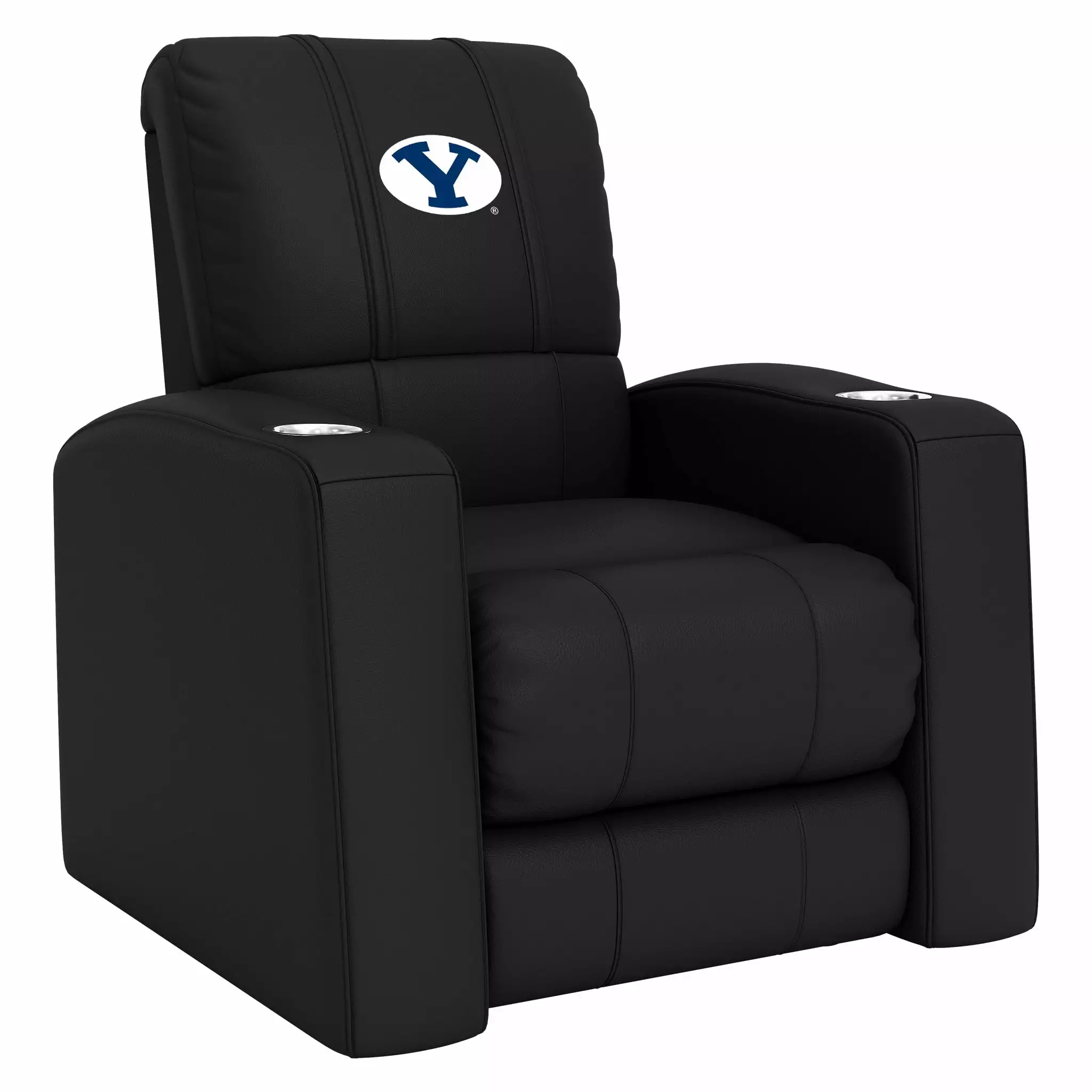 DreamSeat Relax Black Home Theater Recliner Embroidered BYU Cougars Logo - Full Body Support