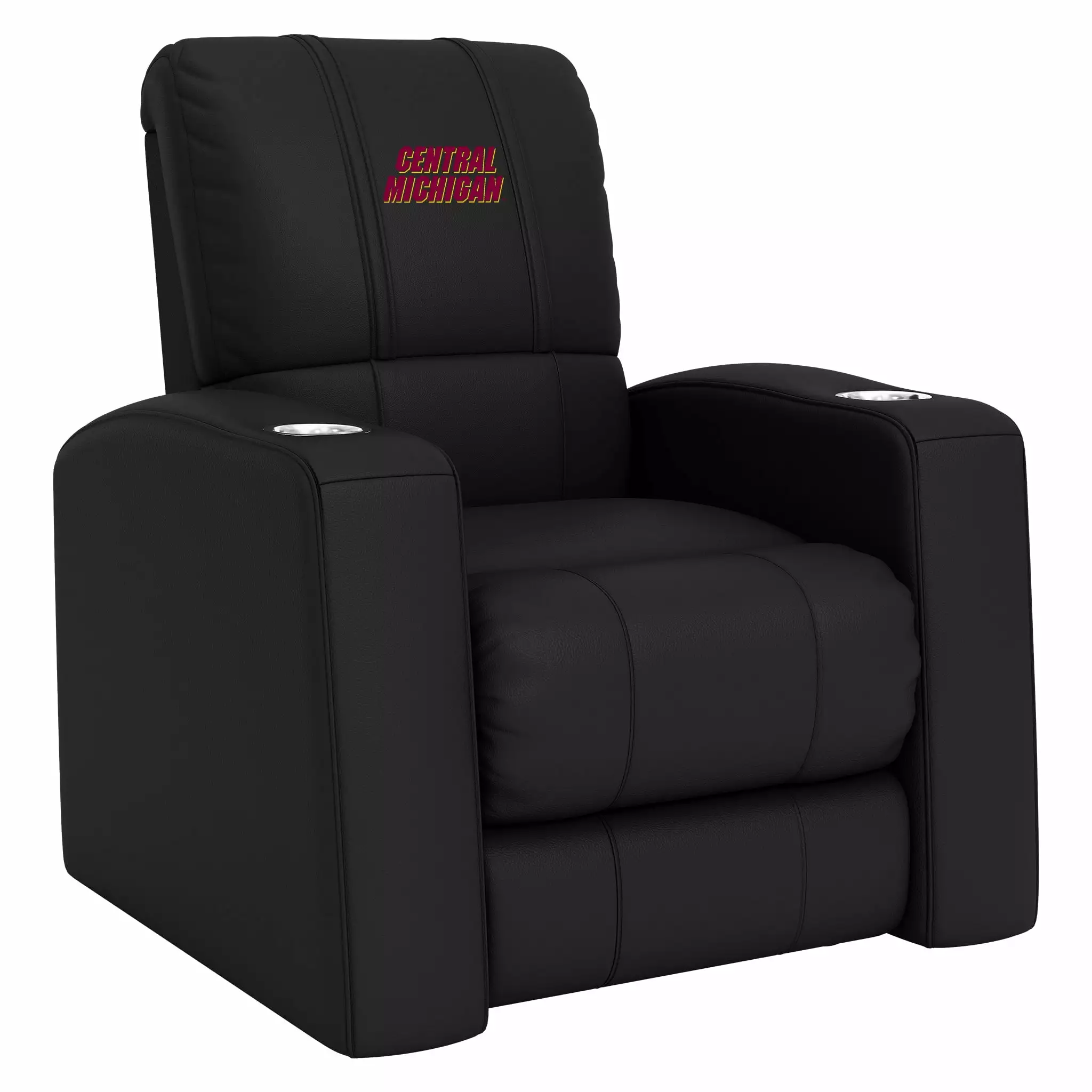 DreamSeat Relax Black Home Theater Recliner Embroidered Central Michigan Secondary Logo - Full Body Support