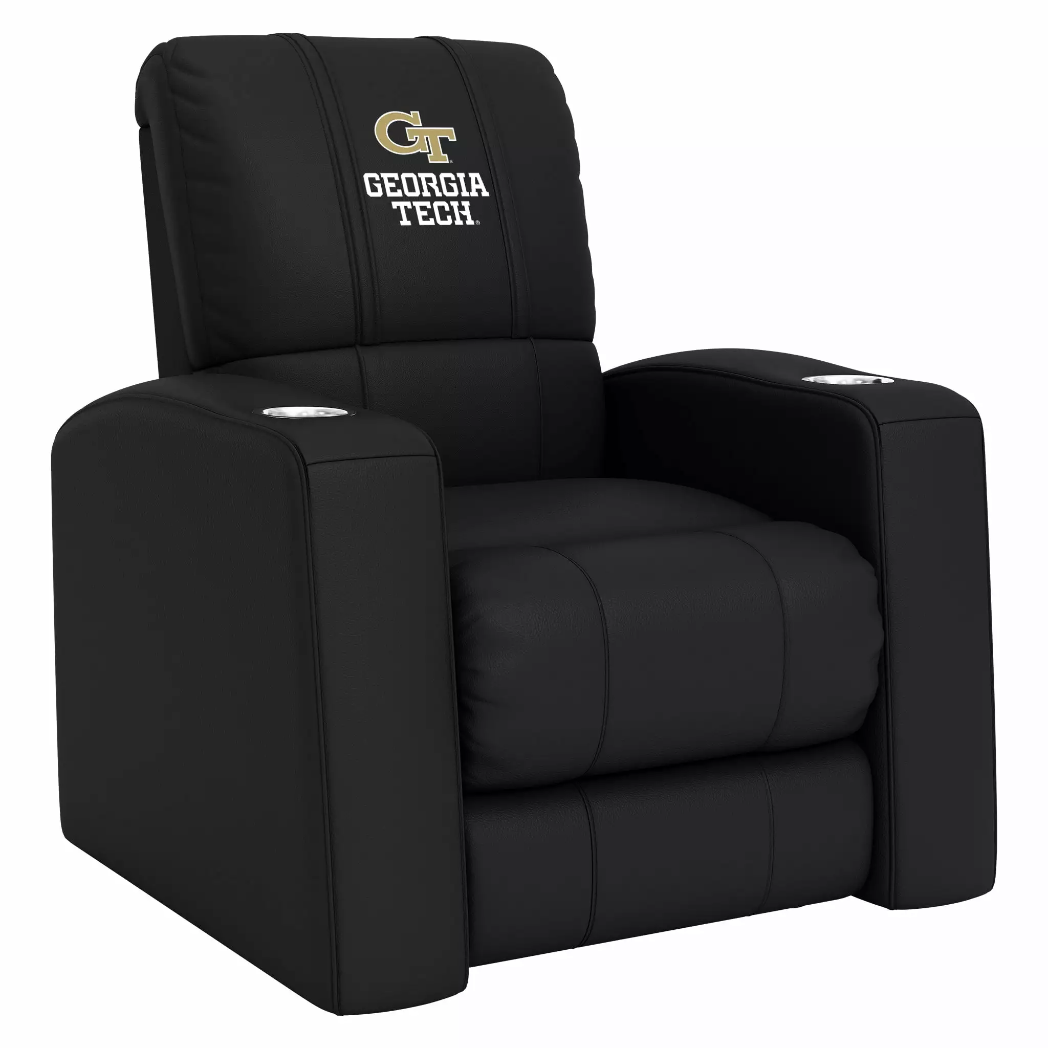 DreamSeat Relax Black Home Theater Recliner Embroidered Georgia Tech Yellow Jackets Wordmark Logo Full Body Support