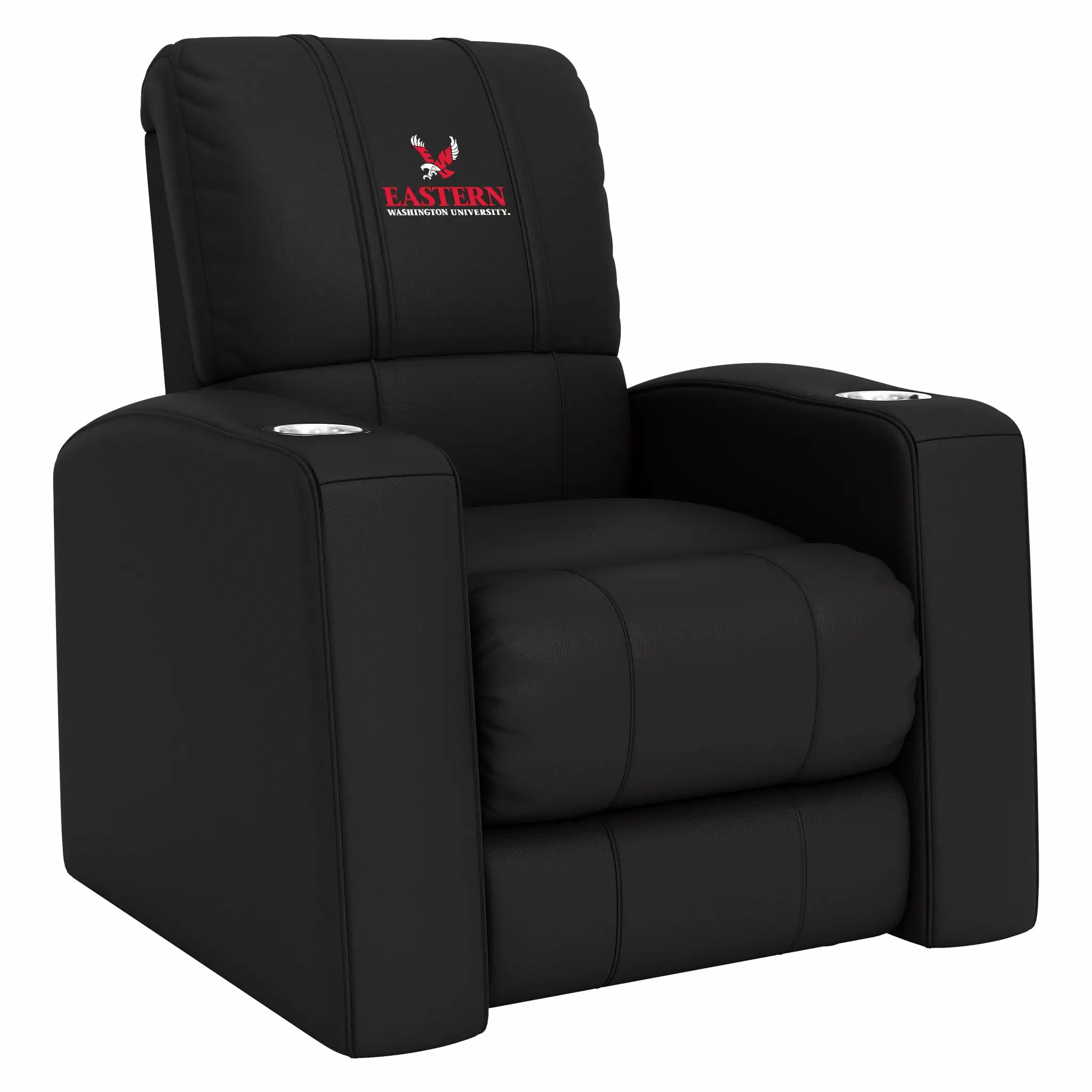 DreamSeat Relax Black Home Theater Recliner Embroidered Eastern Washington Eagles Logo Full Body Support
