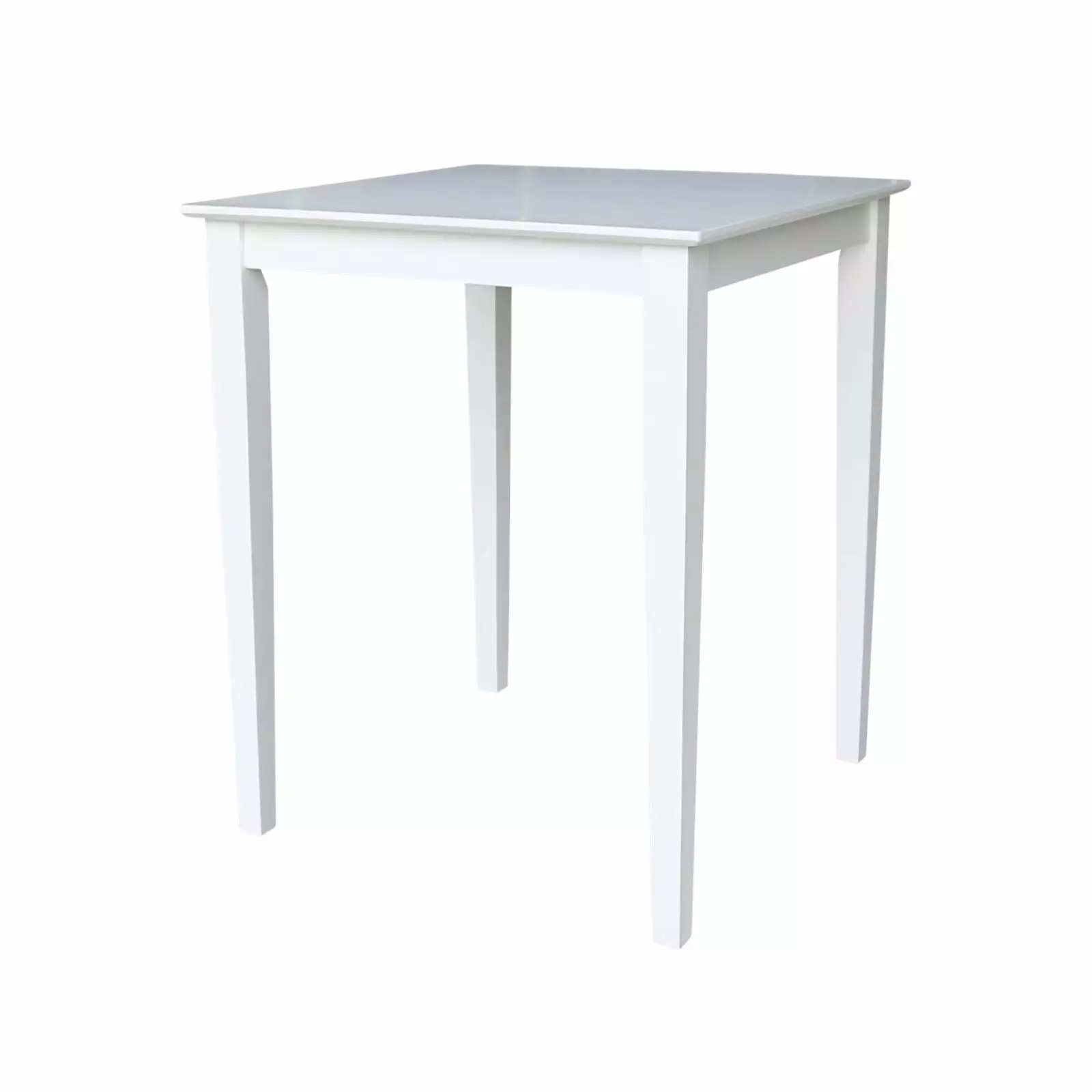 Solid Wood 30 Inch Square Dining Table White Perfect Small Spaces and Kitchens International Concepts