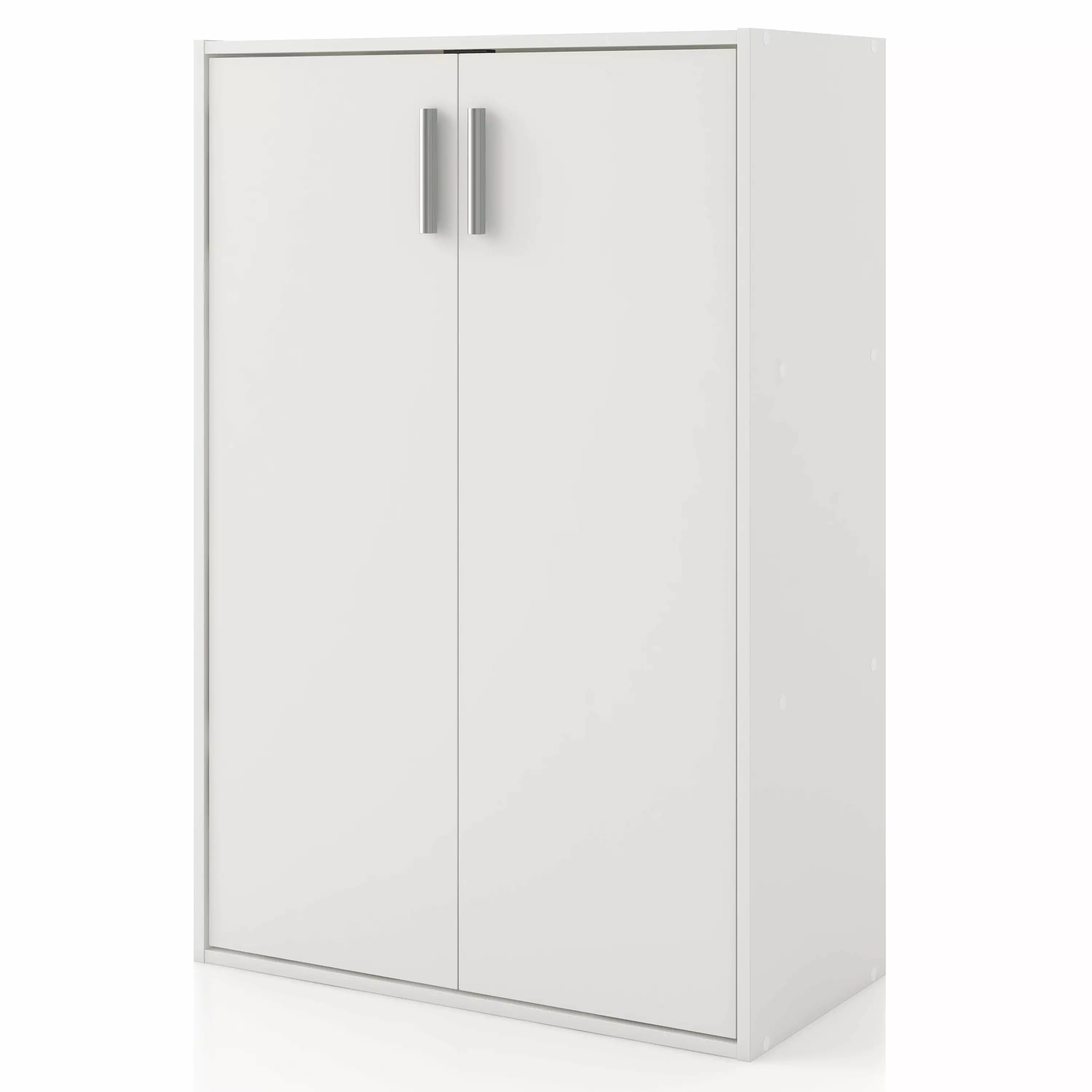 Furniture America Brooks Stackable 3-Tier Wood White Cabinet Door
