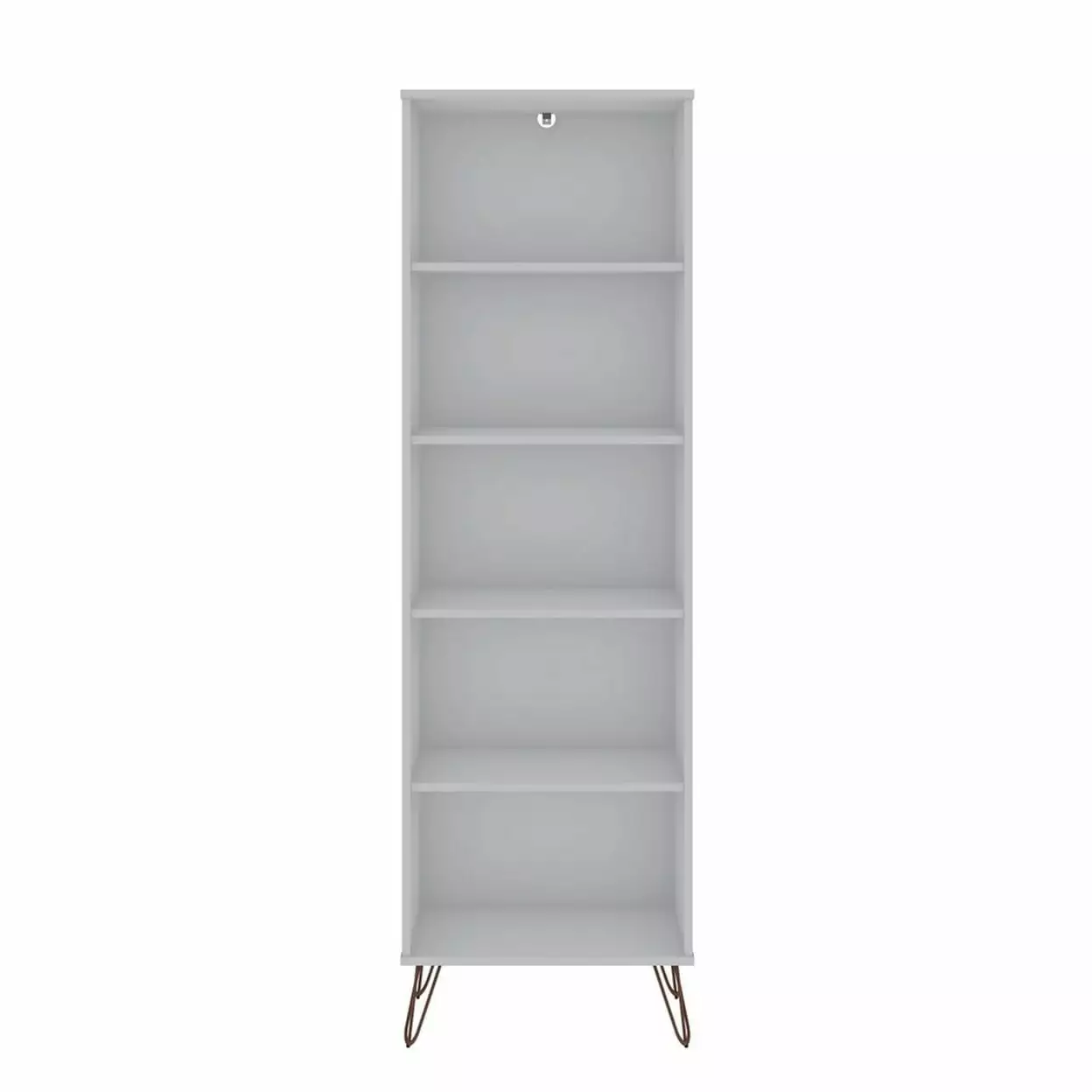 Manhattan Ease Rockefeller Bookcase 2.0 White 5-Shelf Bookcase Metal Legs Manhattan Comfort