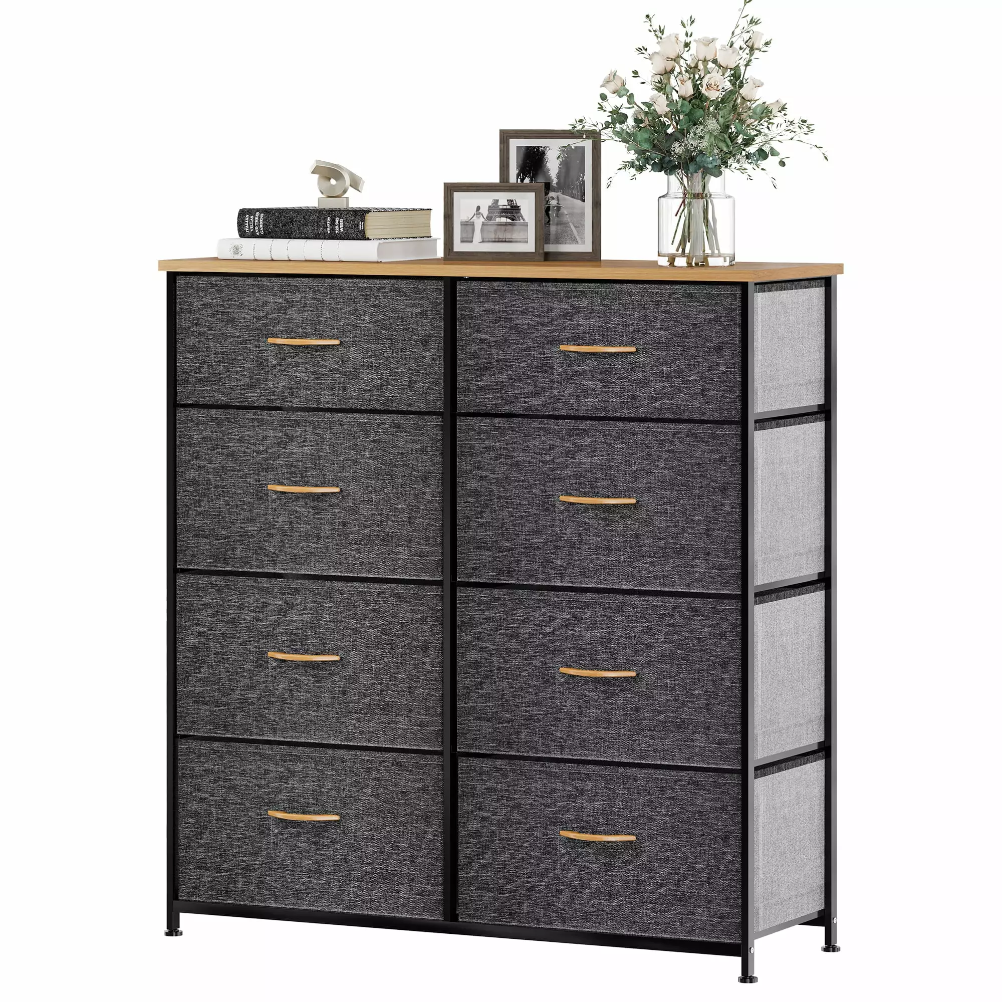 YINTATECH Tall Dresser 8 Drawers Storage Tower Fabric Bins Sturdy Steel Frame