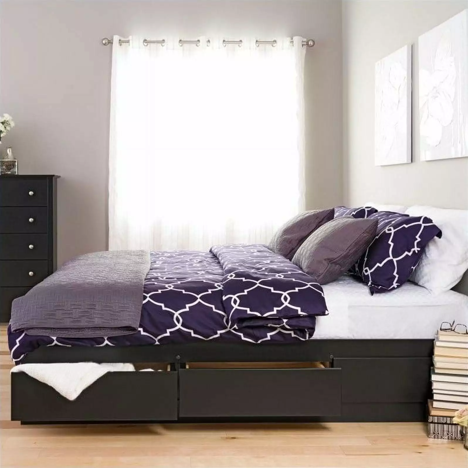 Prepac Sonoma Black King Platform Storage Bed 6 Drawers PREPAC RTA STORAGE & FURNITURE