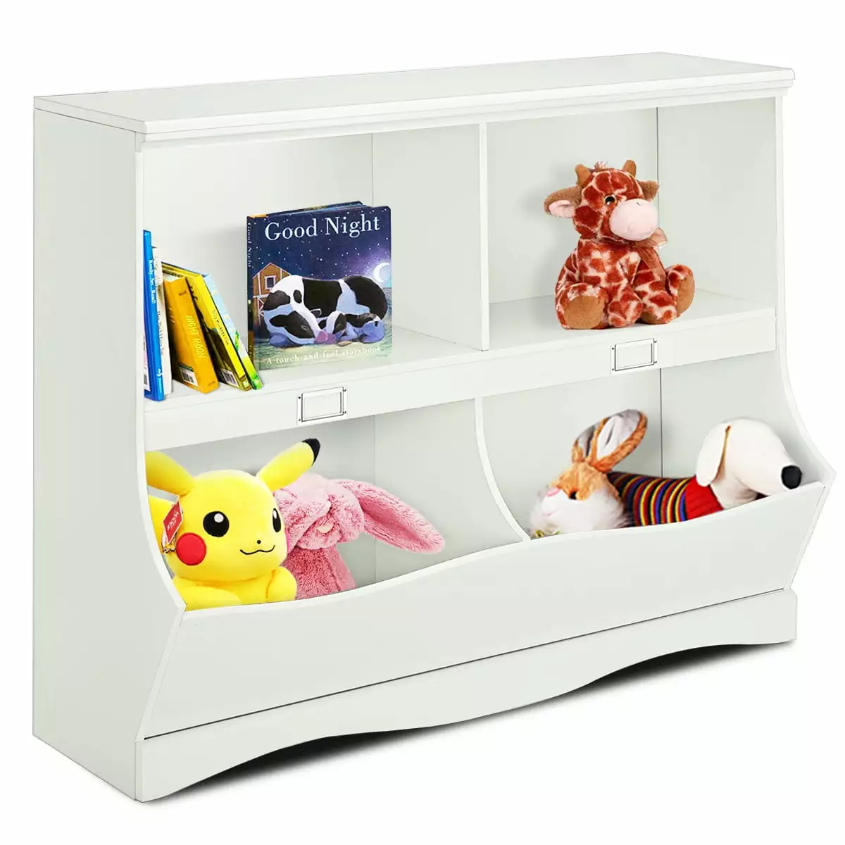 Costway Kids Storage Unit Bookshelf Bookcase Toy Arranger White Children's Furniture Playroom Bedroom