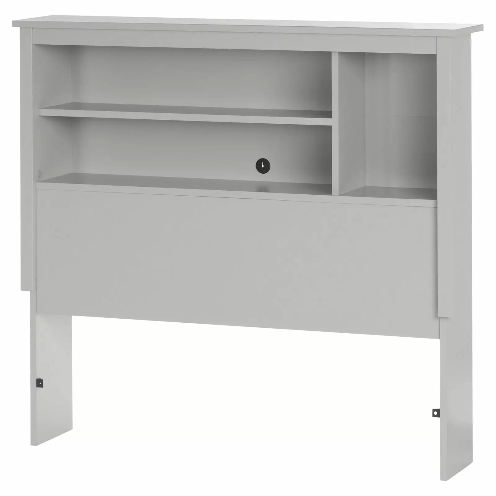 South Shore Reevo Twin Bookcase Headboard Soft Gray Space-Saving Storage