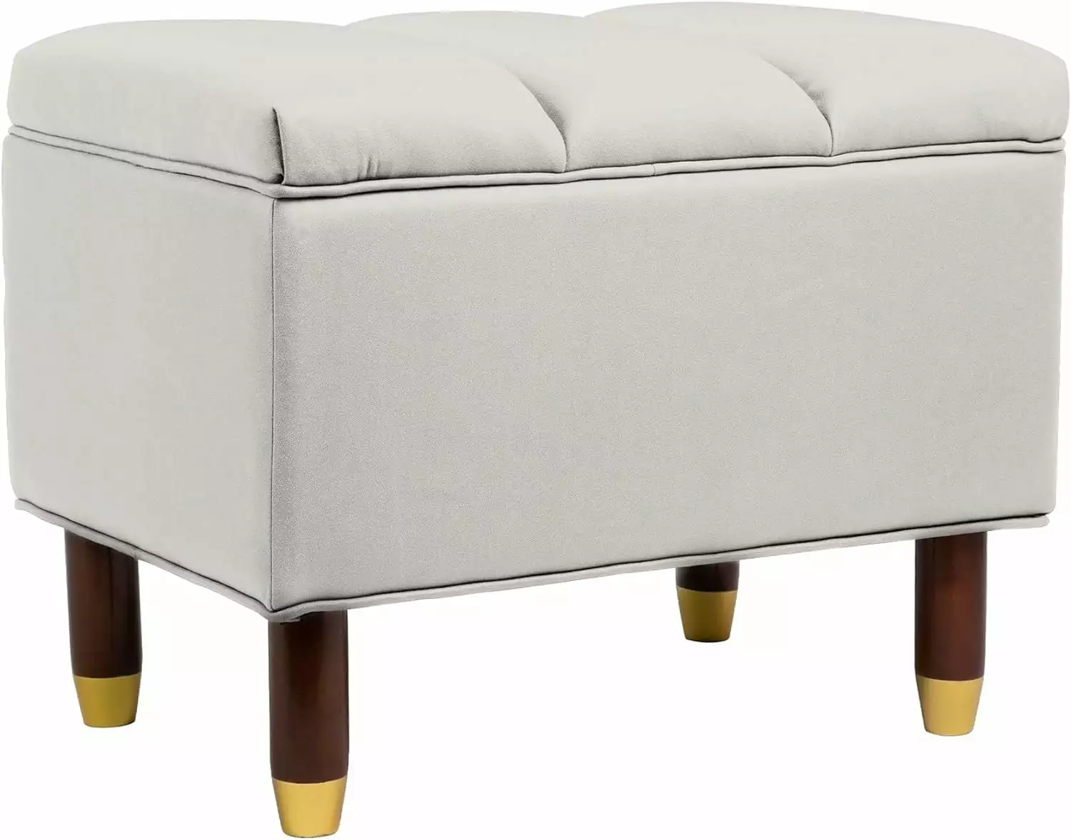 CozyHom 45Qt Storage Ottoman Multi-functional Footrest Stool Stainless Steel Base Light Grey Cozy Home