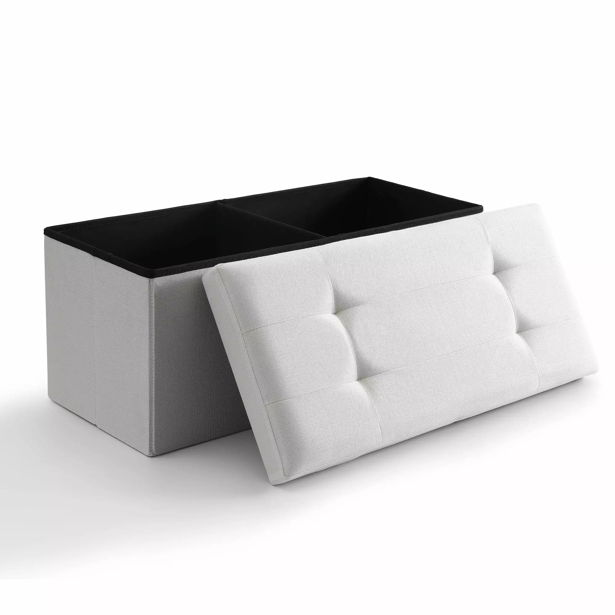 CUYOCA Storage Ottoman Bench Foldable Footrest End Bed Ottoman Living Room Bedroom
