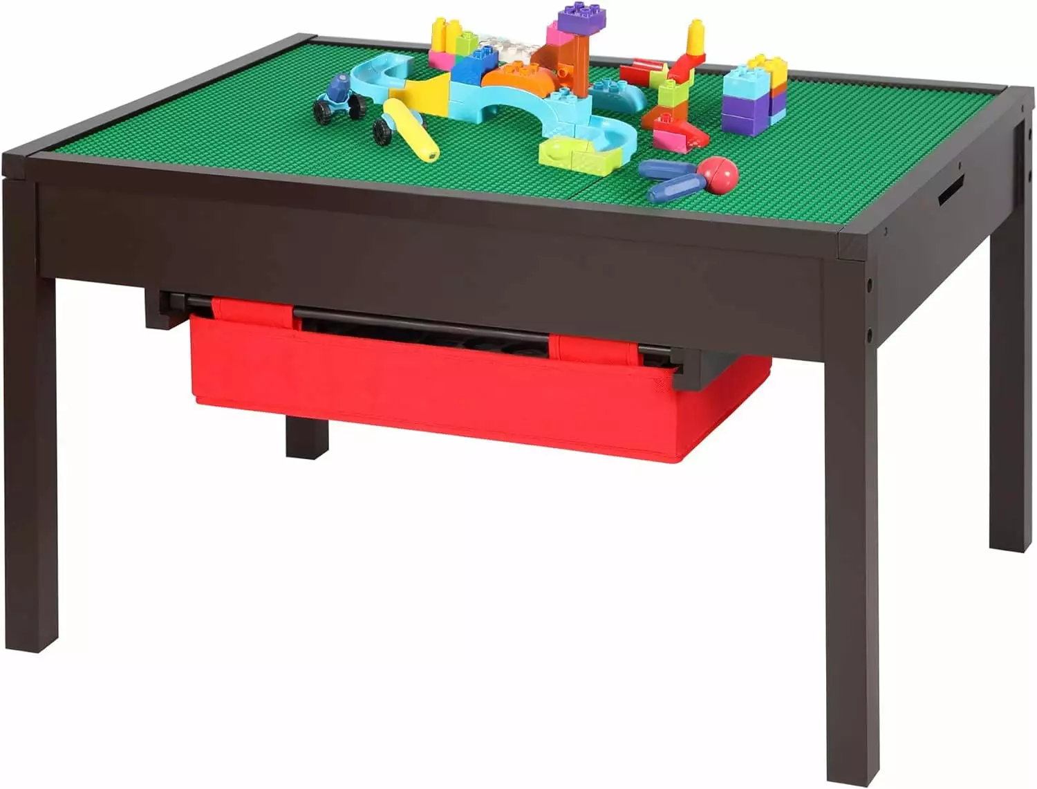 REDCAMP 2--1 Kid Activity Table Storage Large Play Table Older Kids Espresso