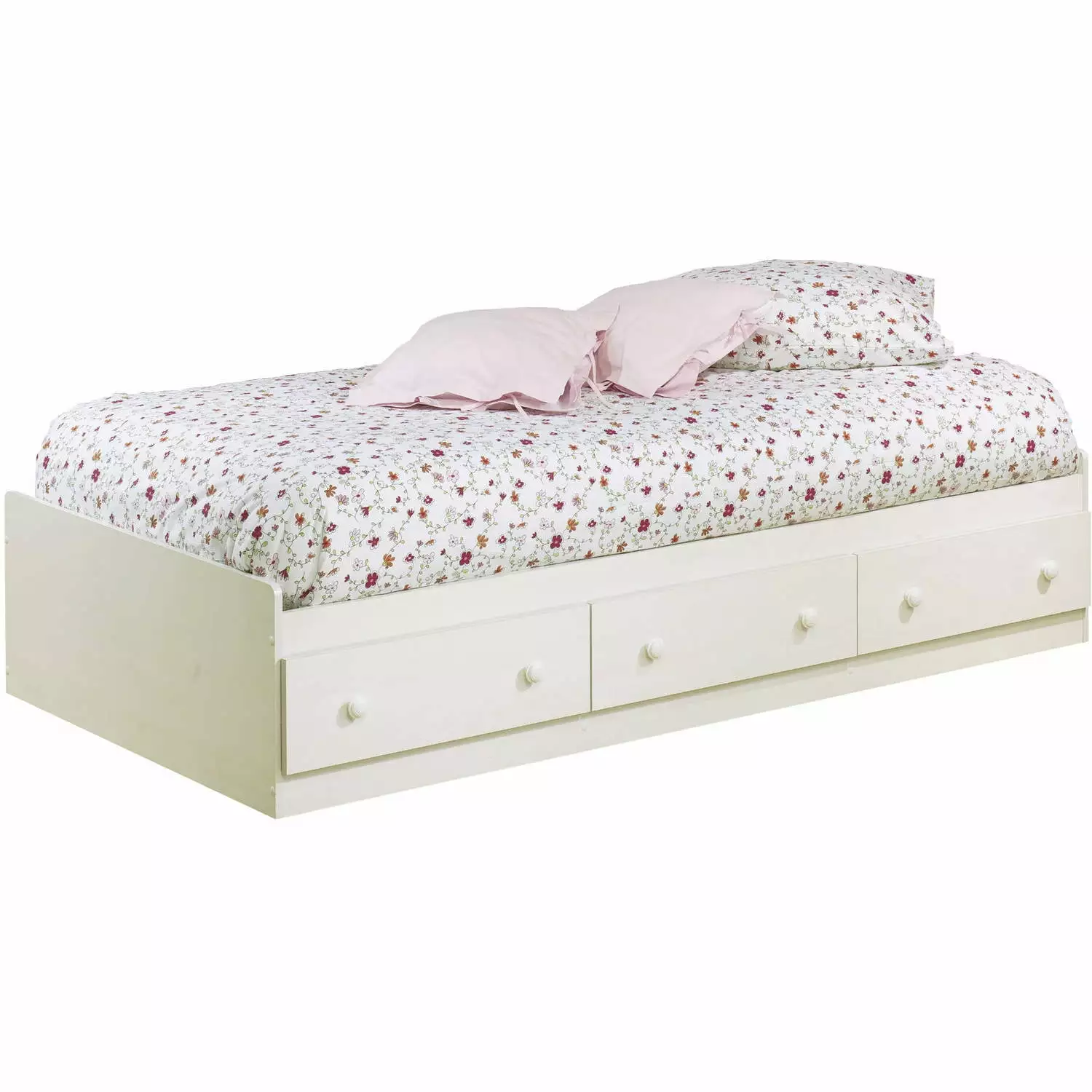 South Shore Summer Breeze Mate's Twin Bed Storage White Kids Bed Frame