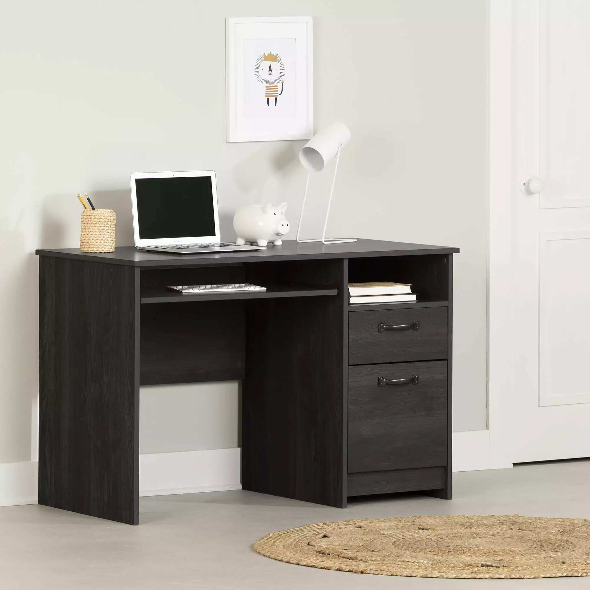 South Shore Tassio Kids Medium Desk Gray Oak