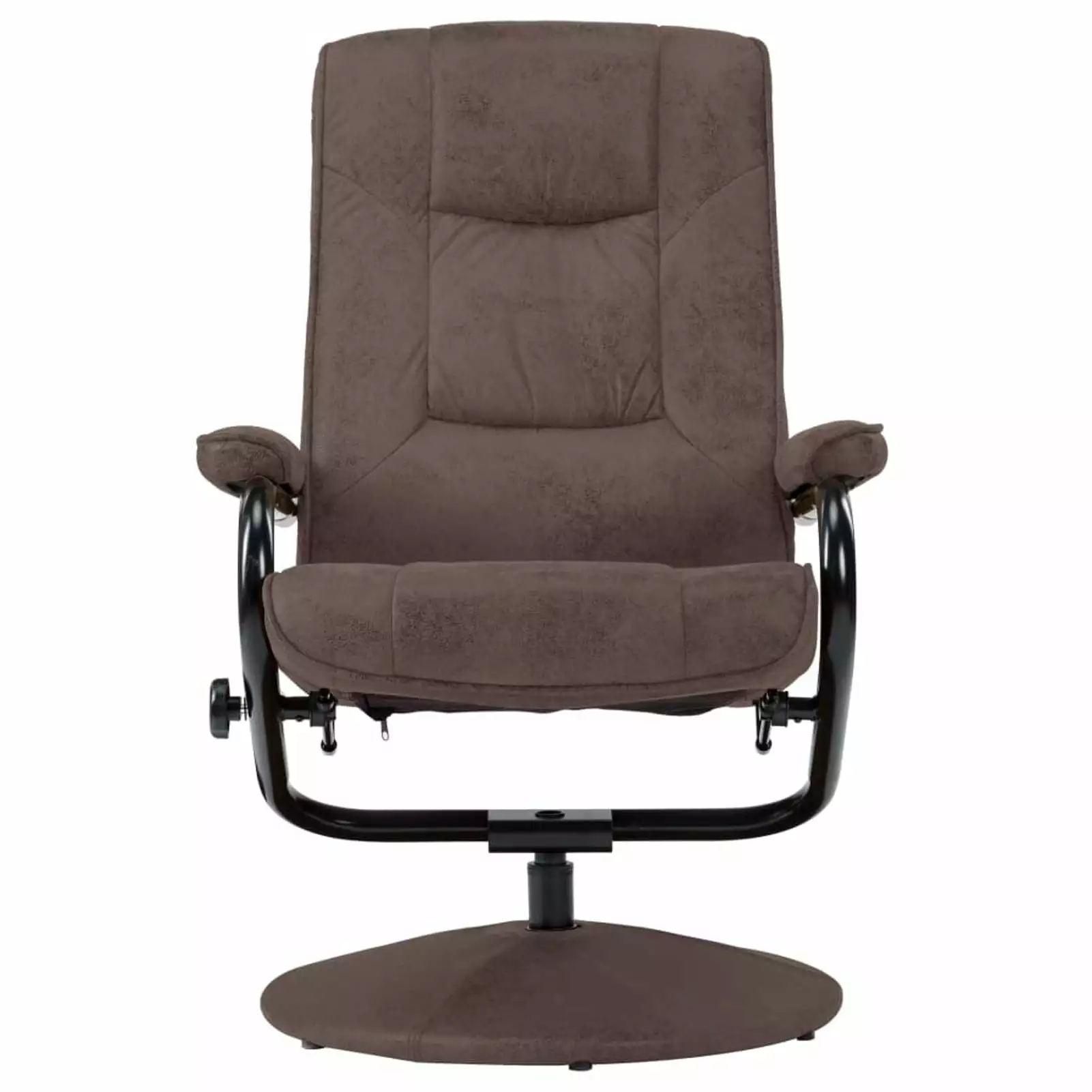 Andoer Faux Suede Swivel Recliner Chair Adjustable Footrest and Stool
