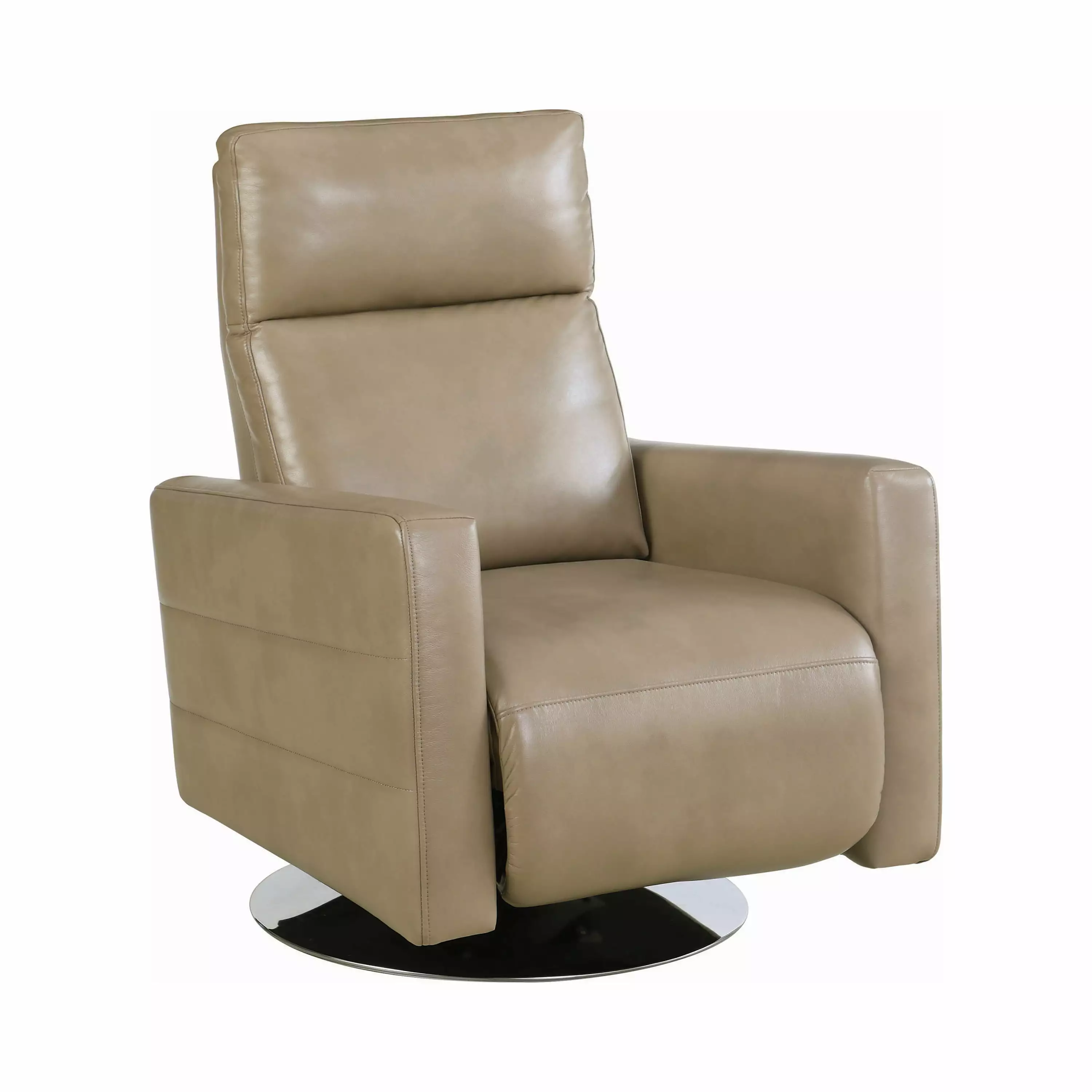 Upholstered Push Back Swivel Recliner Taupe - 360 Degree Rotating Recliner Chair Coaster Company