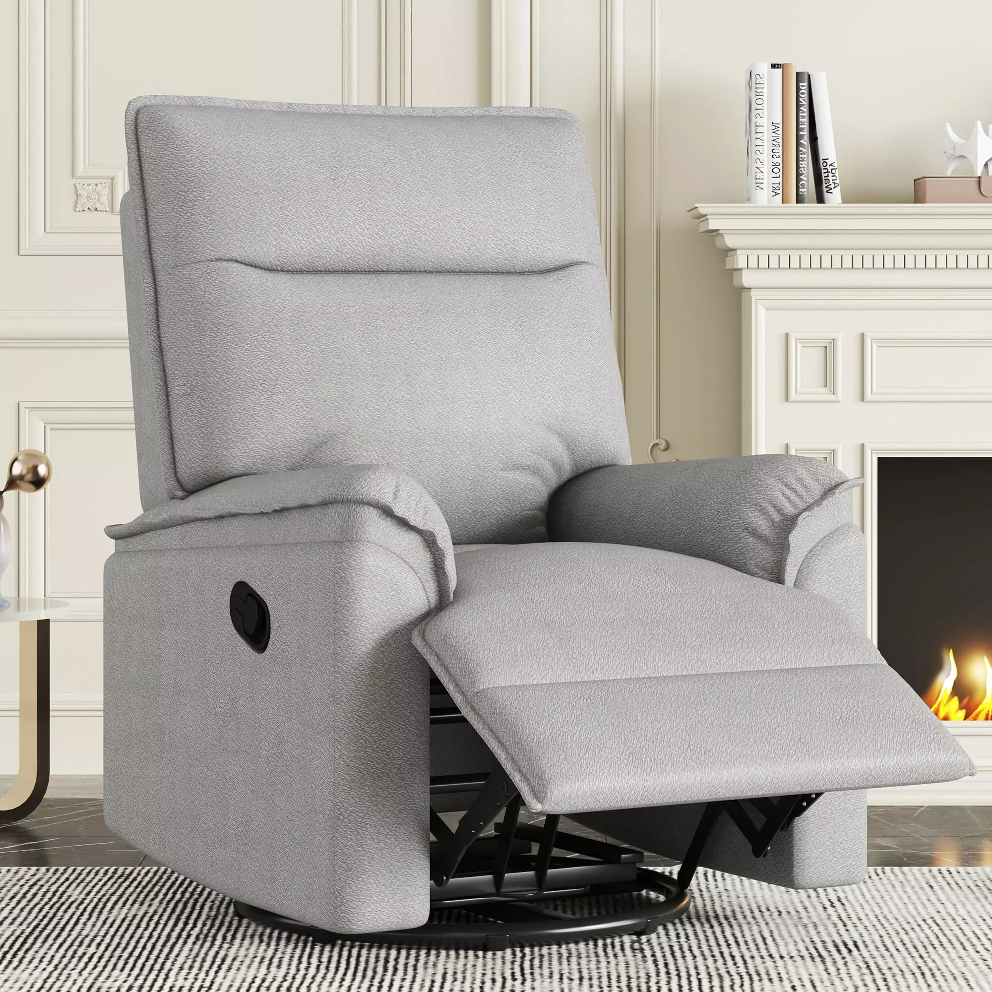DeeHome 360 Degree Swivel Upholstered Manual Recliner Chair Living Room