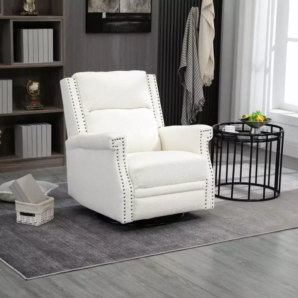 DeeHome Swivel Recliner Chair - 360 Degree Swivel Leisure Arm Chair Manual Reclining Function