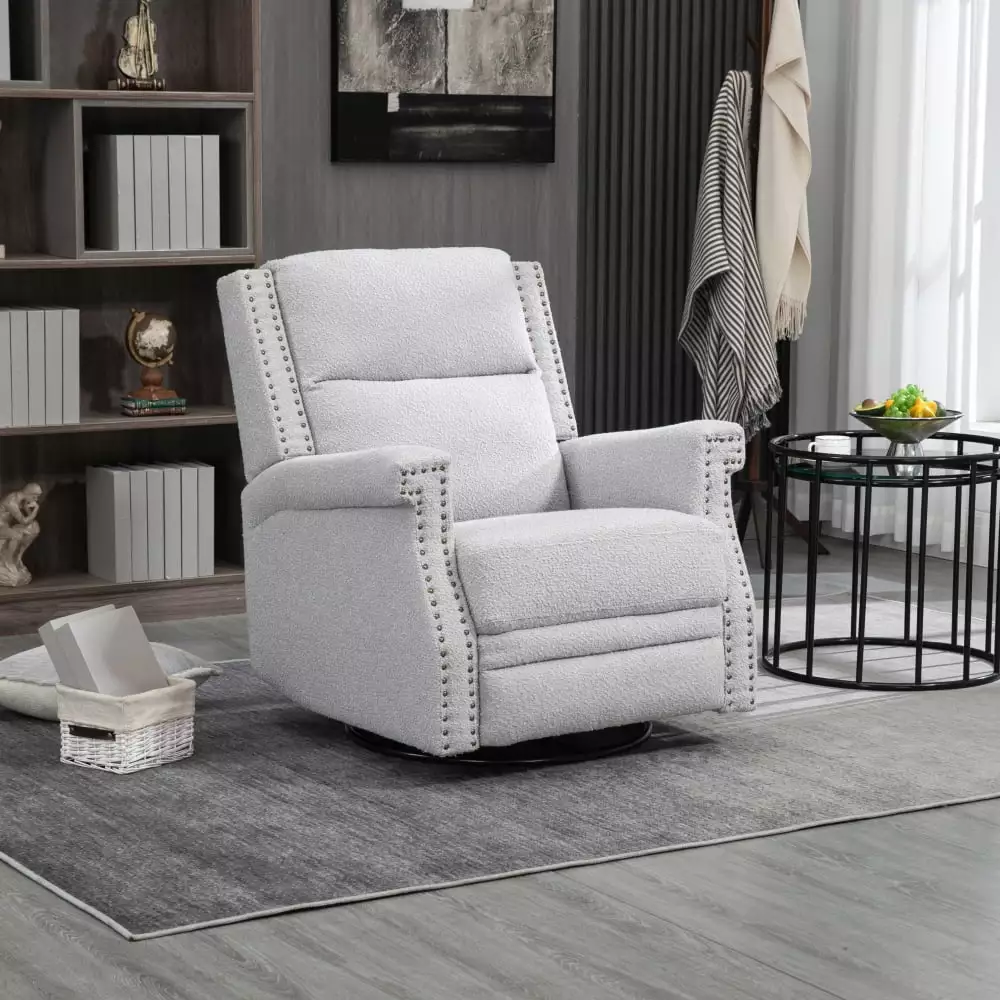 DeeHome Swivel Recliner Chair - 360 Degree Swivel Leisure Arm Chair Manual Reclining Function